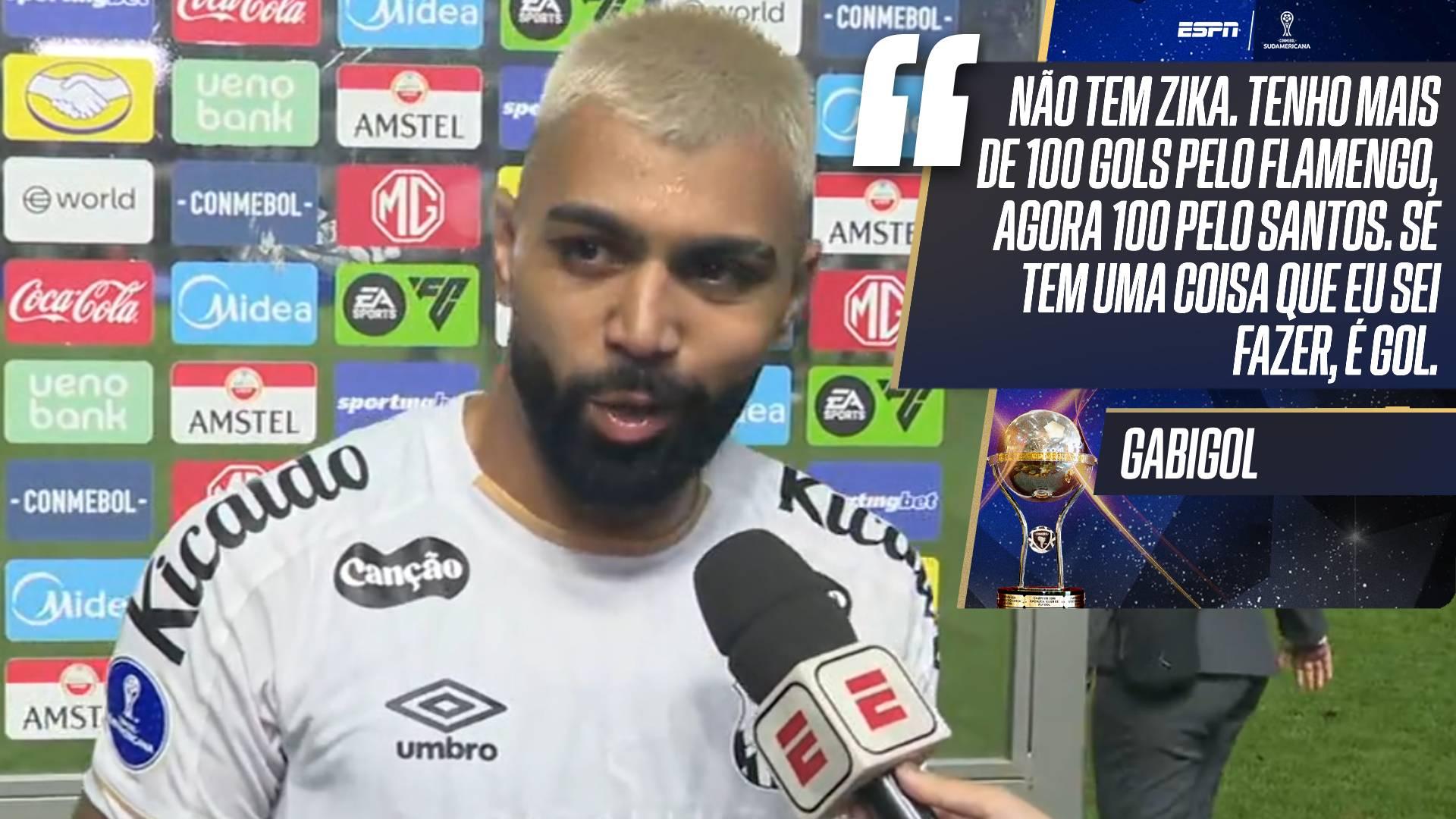 Gabigol fala após atingir marca histórica pelo Santos: 'Se tem uma coisa que eu sei fazer, é gol'