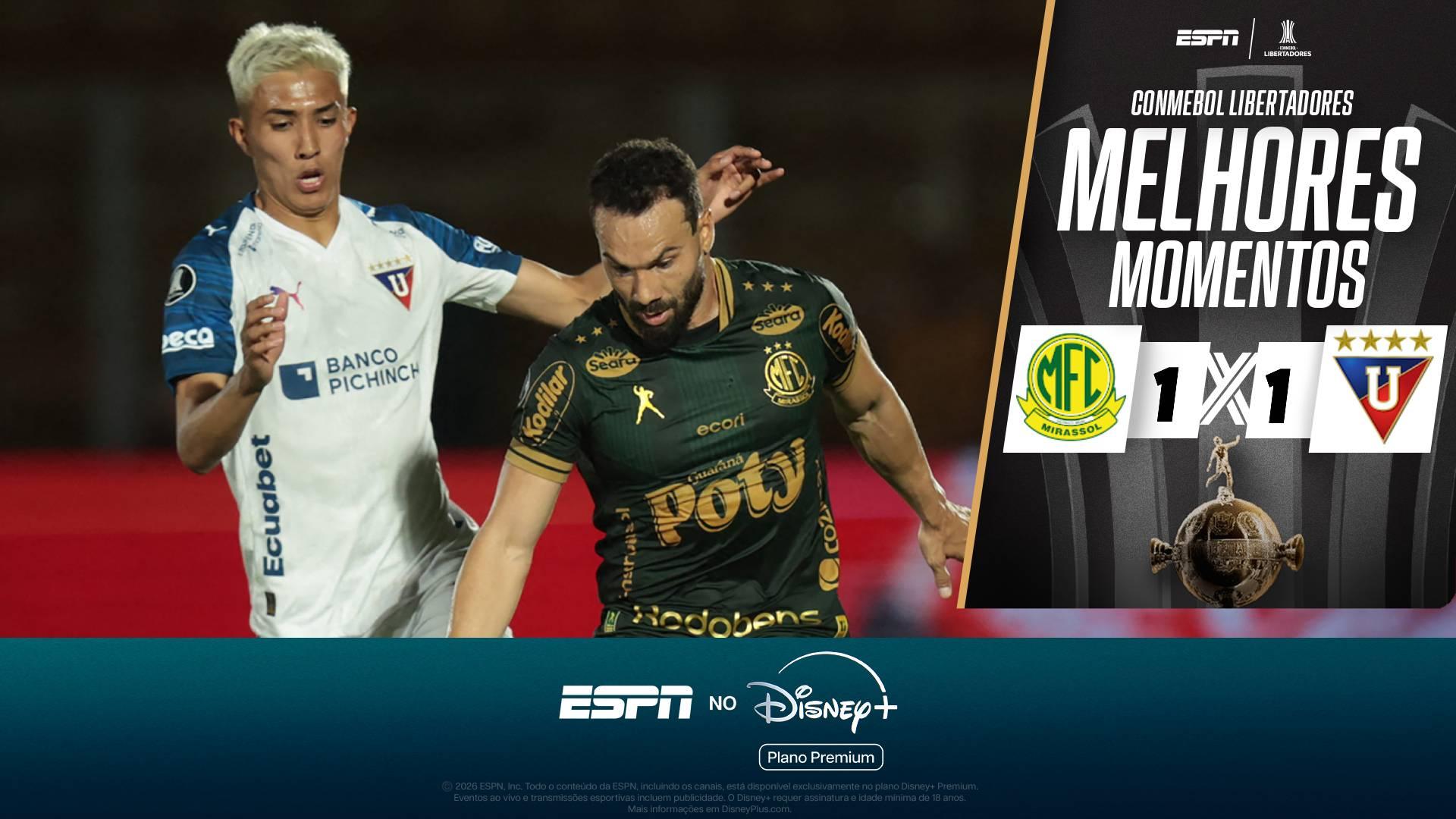 Mirassol sai na frente, cede empate à LDU e leva decisão da vaga para a altitude por uma vaga nas quartas da Libertadores; VEJA os melhores momentos