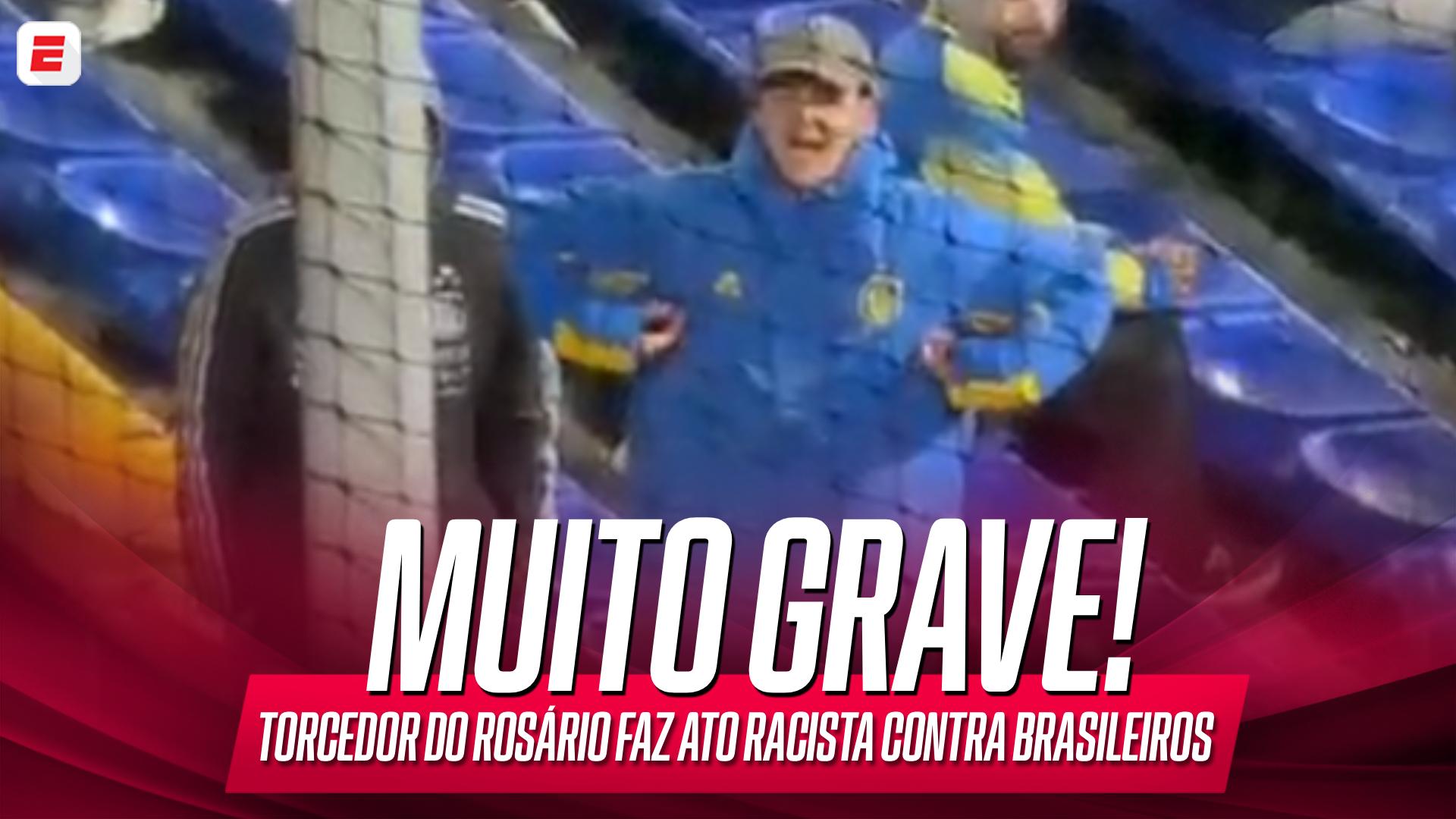 Torcedor do Rosario Central é flagrado imitando macaco em direção a brasileiros em ato racista na Argentina