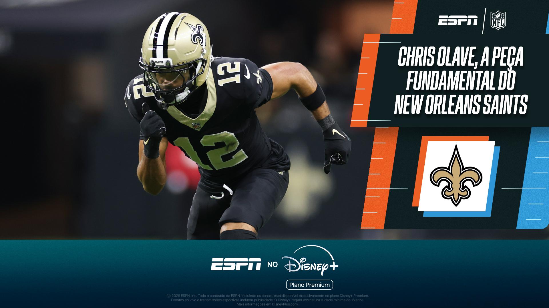 Chris Olave é a grande referência dos Saints em 2026; VEJA