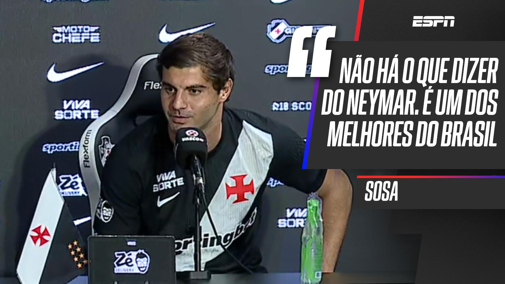 Sosa comenta sobre jogo contra Santos em chegada ao Vasco e elogia Neymar: 'um dos melhores'