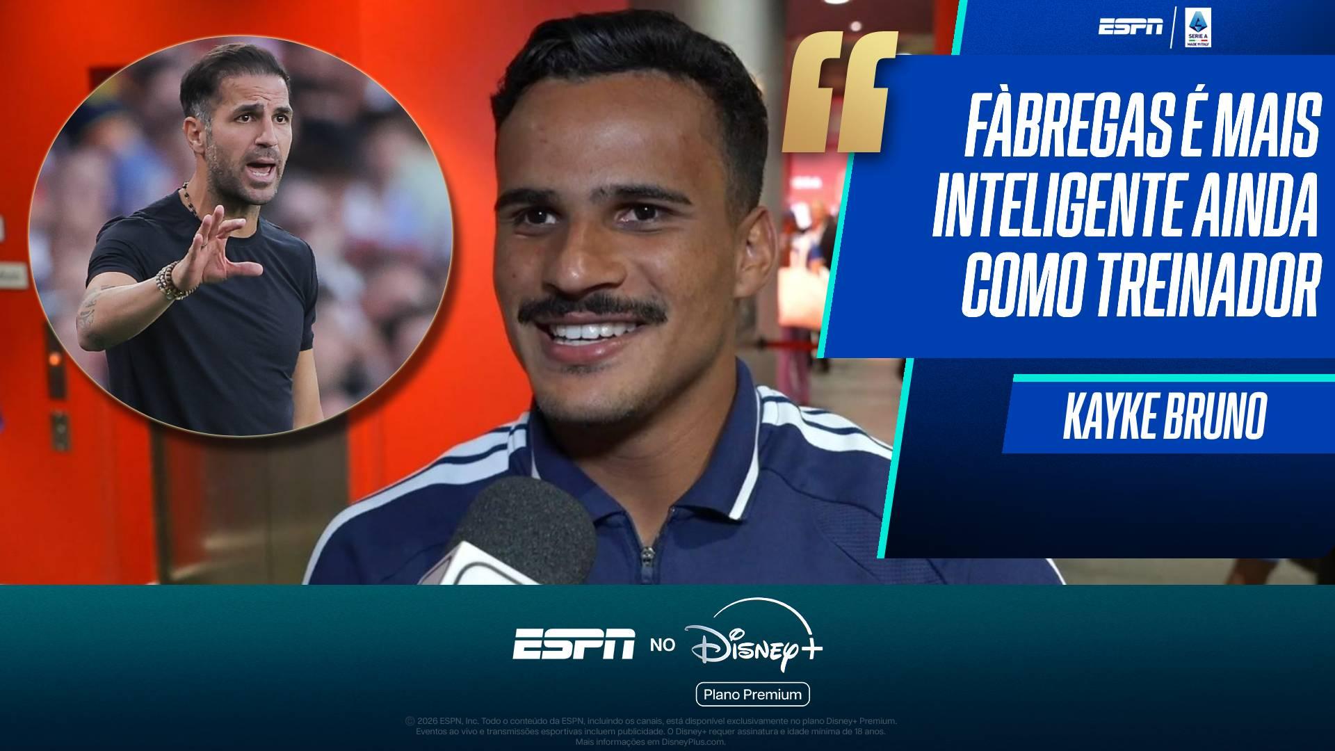 Ex-Cruzeiro, Kayke Bruno brinca sobre casa na Itália e rasga elogios a Fàbregas no Como: 'Muito inteligente'Ex-Cruzeiro, Kayke Bruno brinca sobre casa na Itália e rasga elogios a Fàbregas no Como: 'Muito inteligente'