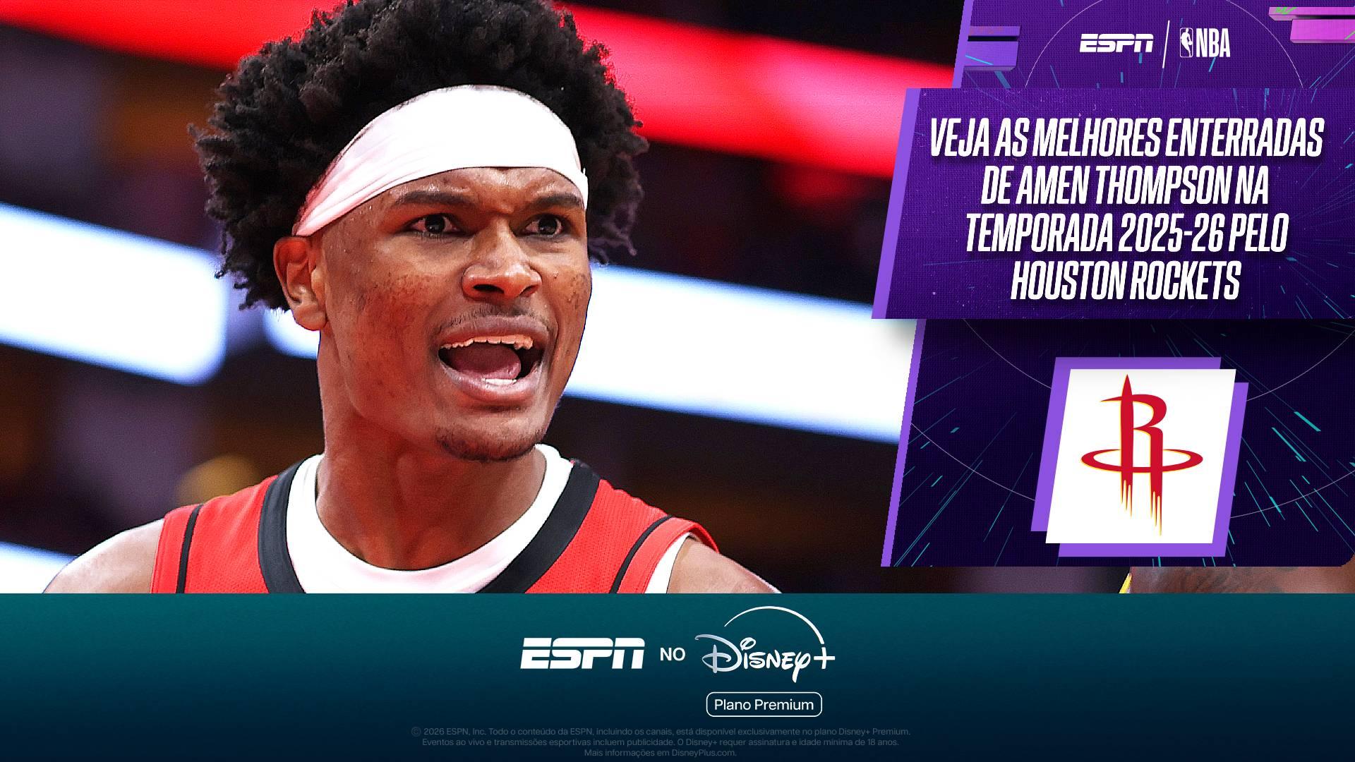 Veja as melhores enterradas de Amen Thompson na temporada 2025-26 pelo Houston Rockets