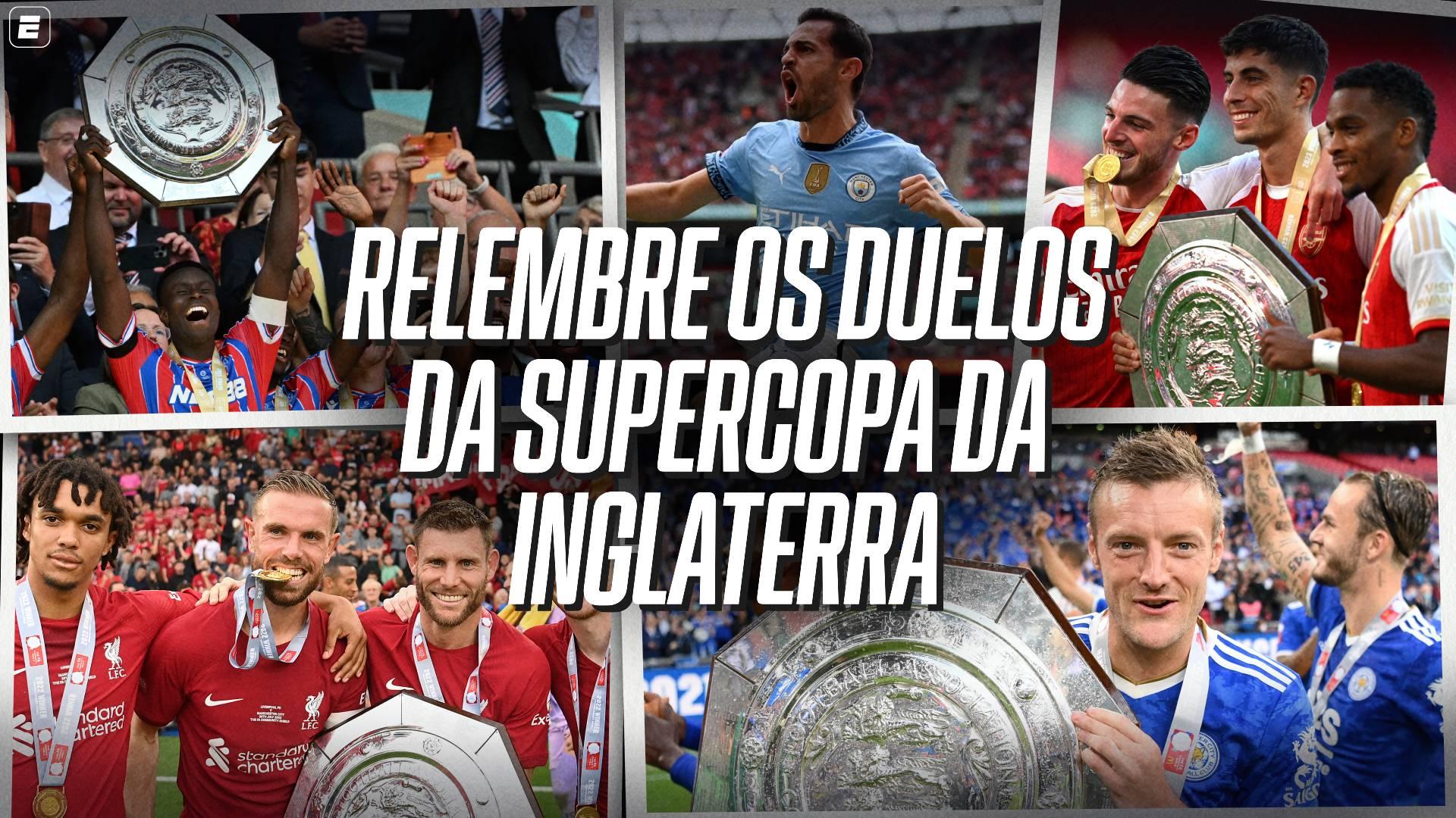 Arsenal e Manchester City decidem a Supercopa da Inglaterra! Relembre os últimos 5 campeões da competição