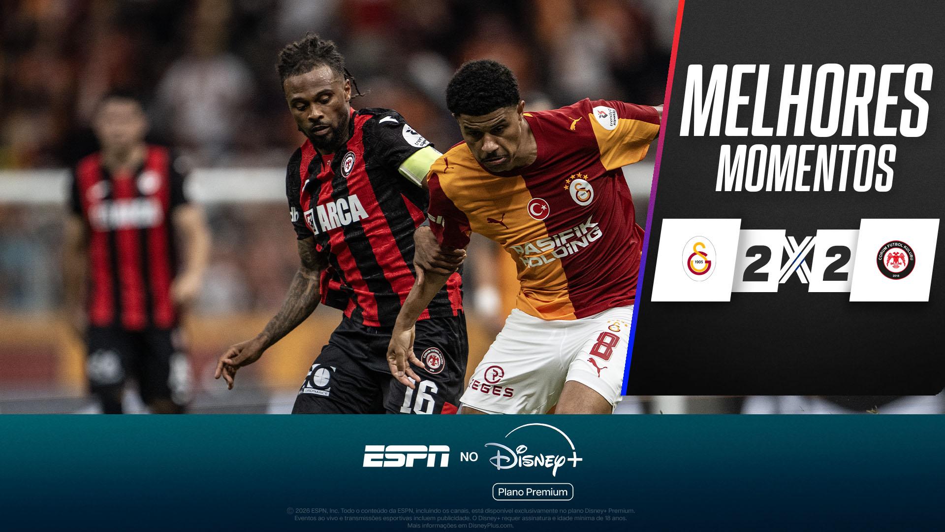 Galatasaray 2 x 2 Corum no Campeonato Turco: veja melhores momentos