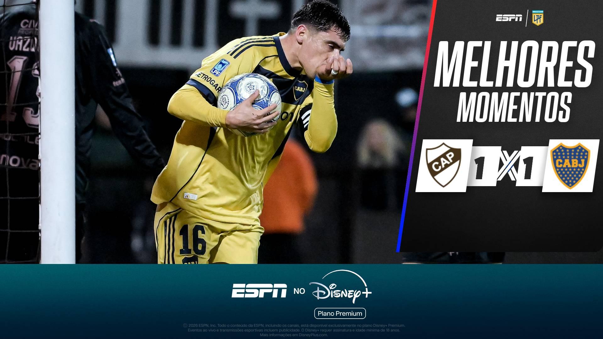 Ex-Palmeiras, Merentiel marca e garante o empate do Boca Juniors contra o Platense fora de casa no Argentino; melhores momentos