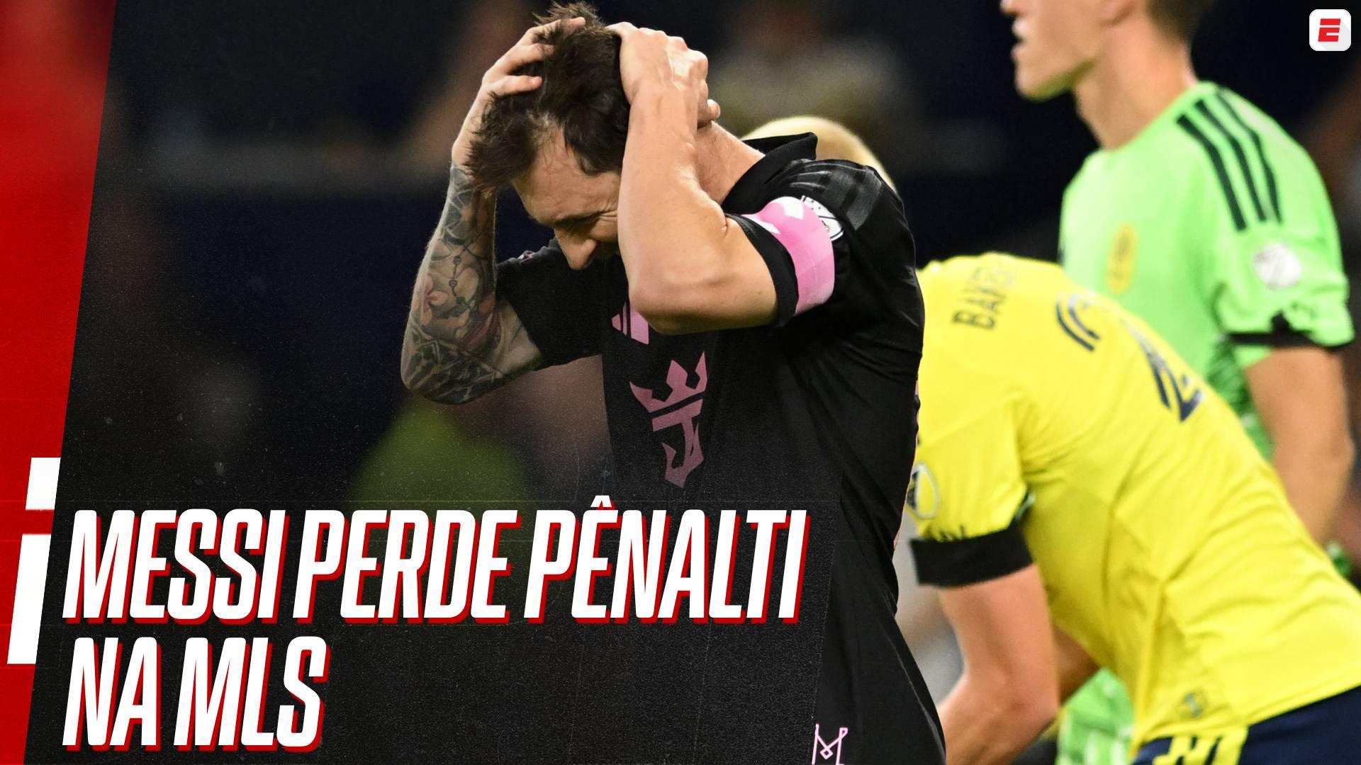 Messi perde pênati contra o Nashville na MLS, jogador do Inter Miami marca no rebote, mas arbitragem não dá o gol; VEJA
