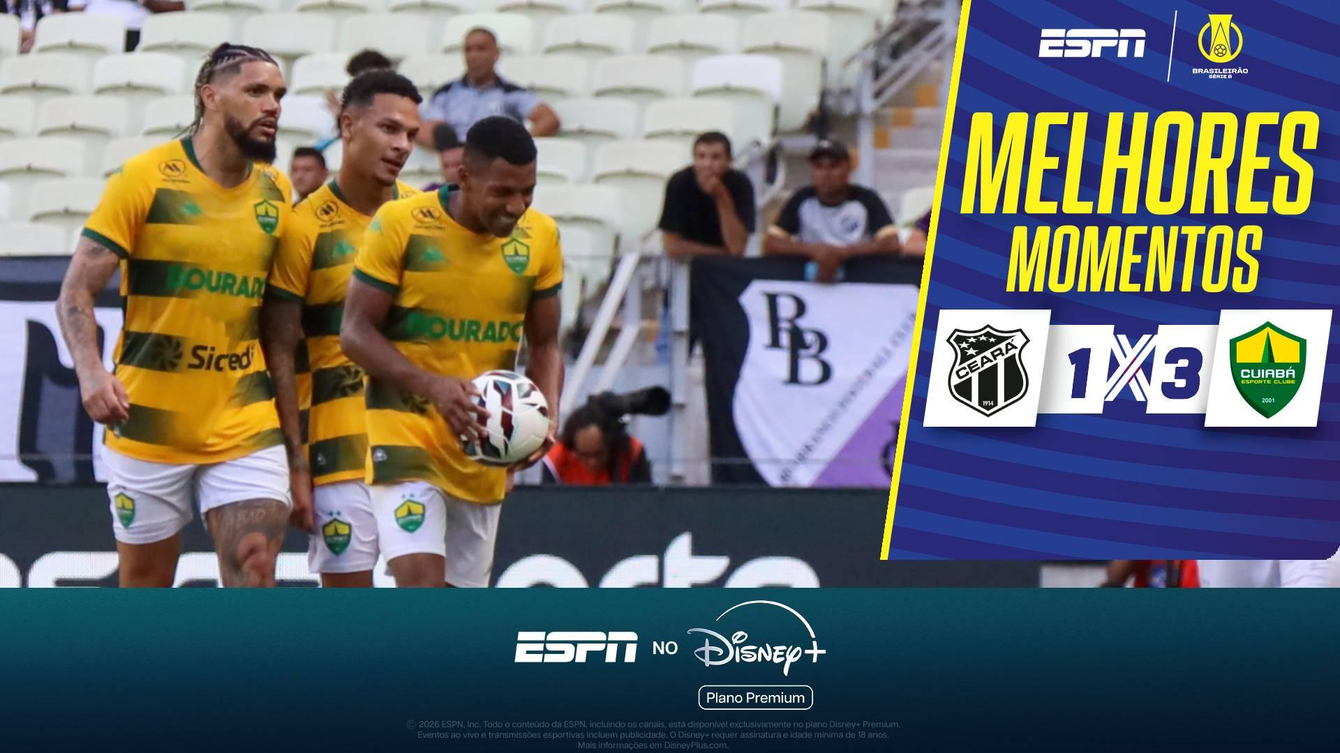Cuiabá vence o Ceará fora de casa e volta a vencer depois de cinco jogos na Série B; melhores momentos