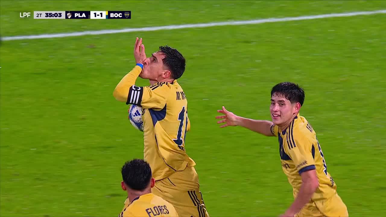 ¡Empató Boca! Ascacíbar la bajó y Merentiel definió para el 1-1