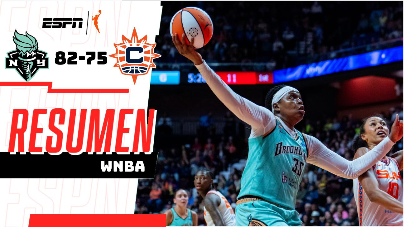 ¡Jonquel Jones brilla con 23 puntos y las NY Liberty vencen 82-75 a las Connecticut Sun!