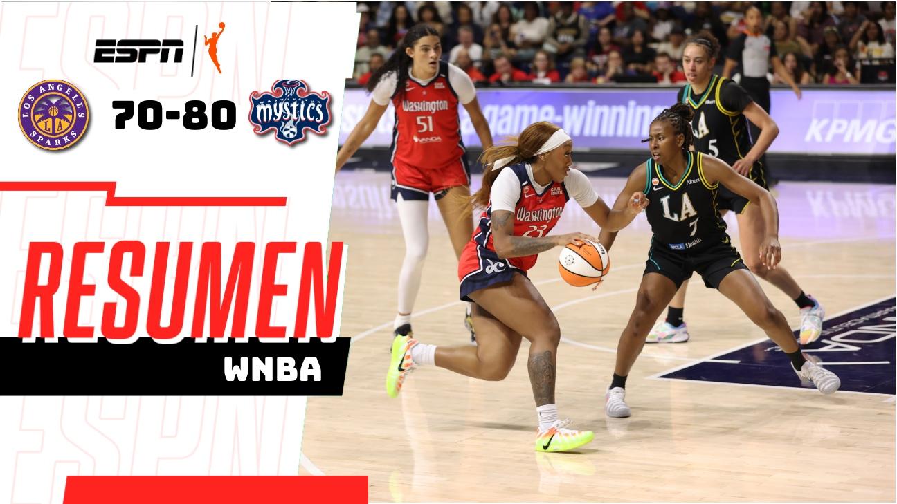 Washington Mystics remonta en el último cuarto y vence a Sparks