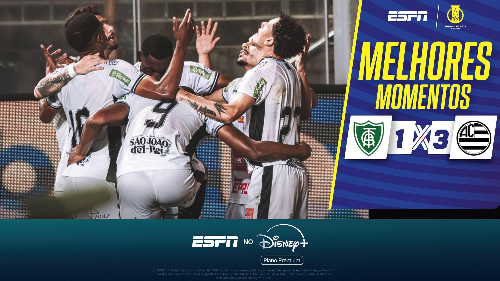Athletic vence por 3 a 1 e América-MG segue no Z4 da Série B; VEJA melhores momentos