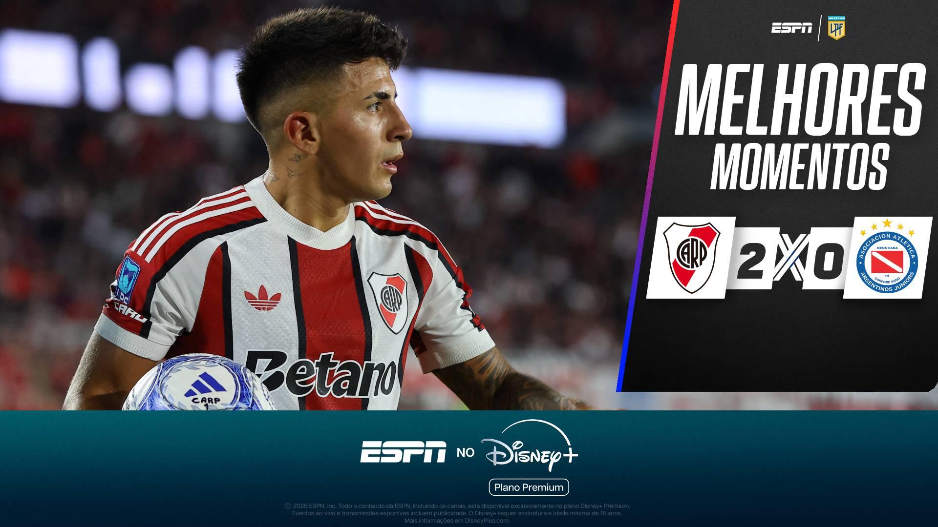 Almada estreia, River Plate bate o Argentinos Juniors e quebra jejum na Argentina; VEJA