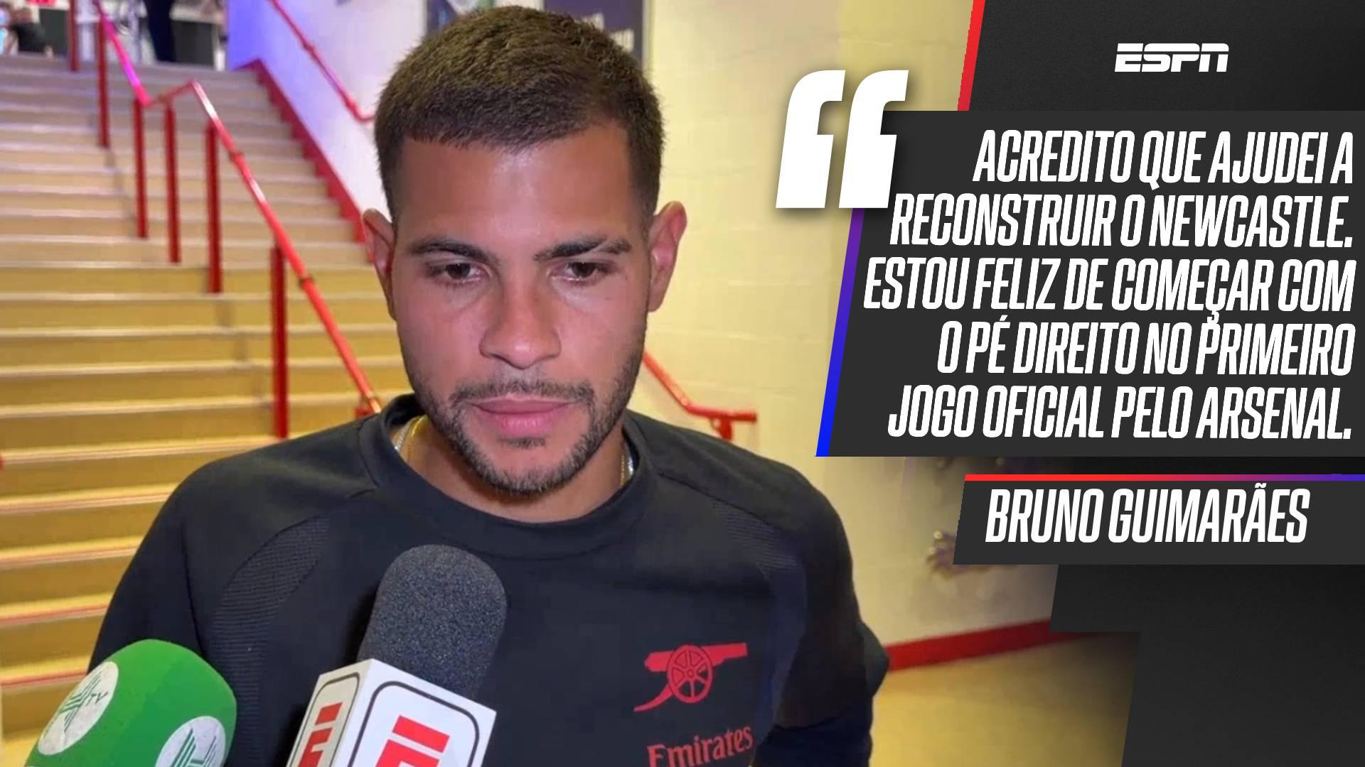 Bruno Guimarães explica troca do Newcastle pelo Arsenal e diz o que espera com novo clube