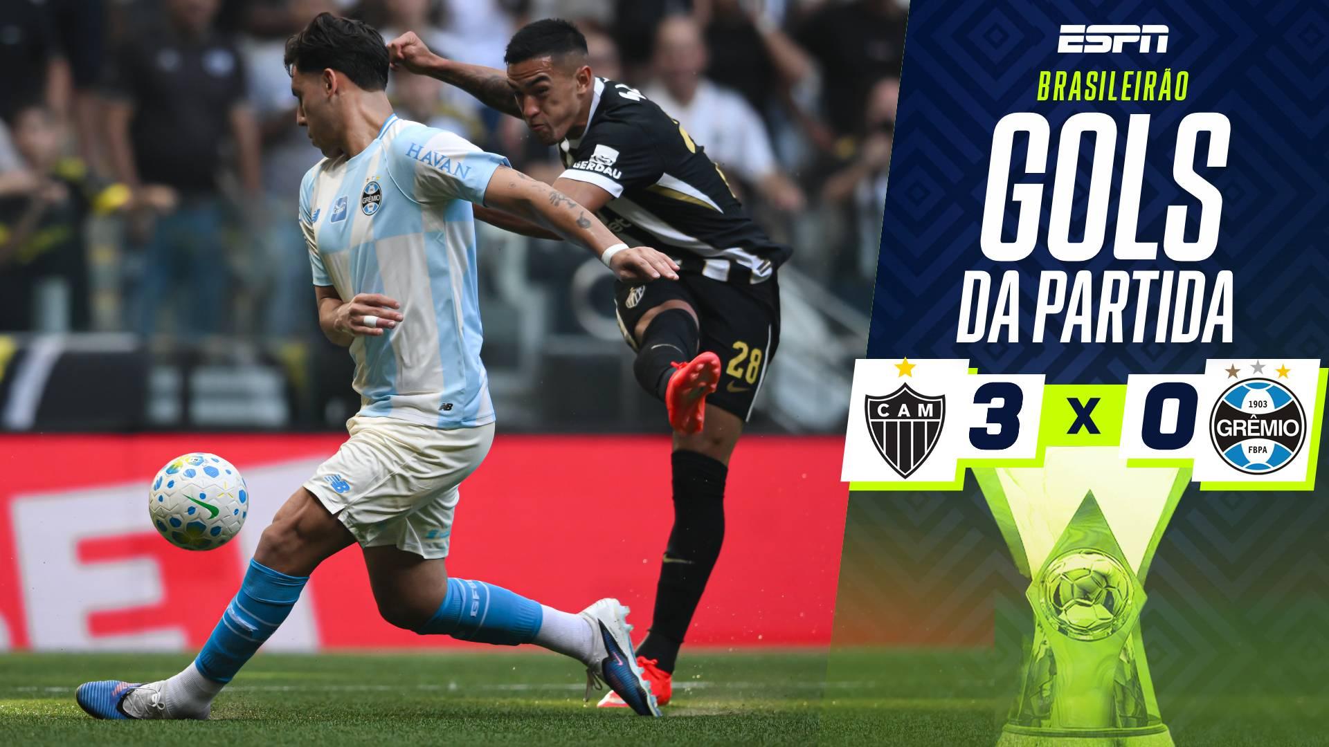 VEJA os gols que garantiram vitória do Atlético-MG em cima do Grêmio pelo Brasileirão