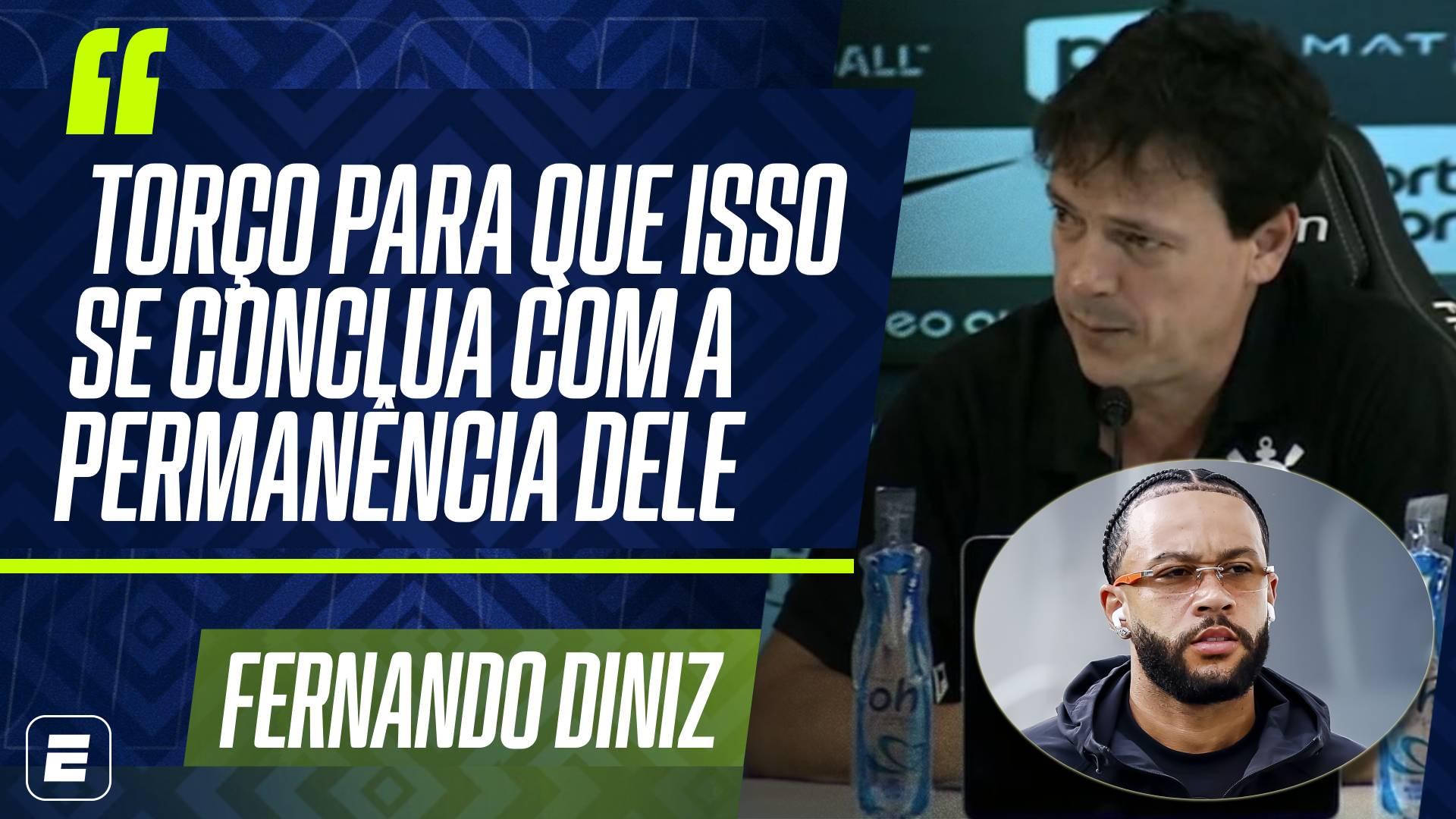 Fernando Diniz faz coro por permanência de Memphis Depay no Corinthians: 'Tem toda a minha torcida'