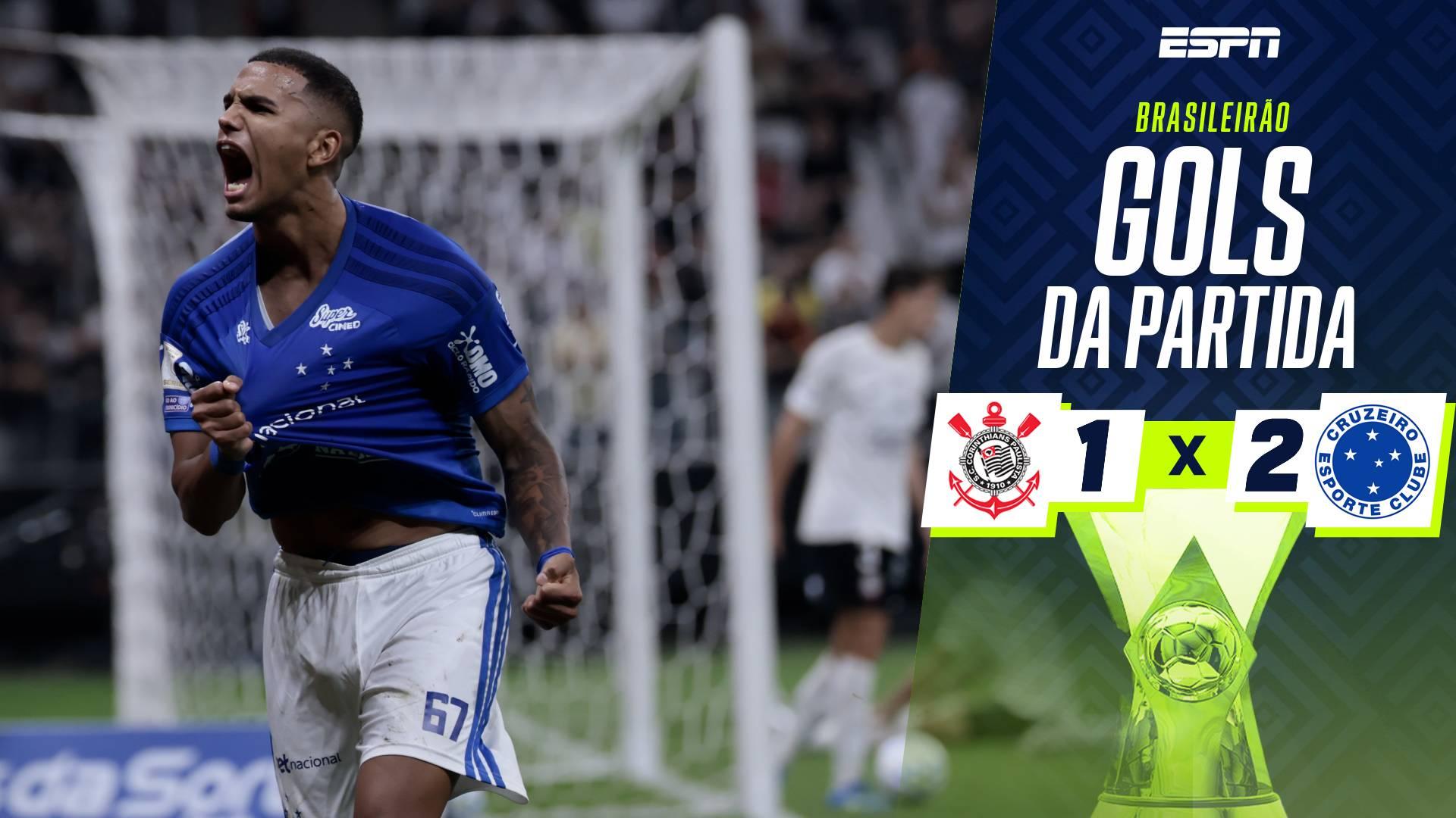 Cruzeiro castiga o Corinthians fora de casa e amplia série de vitórias no Brasileirão; VEJA os gols