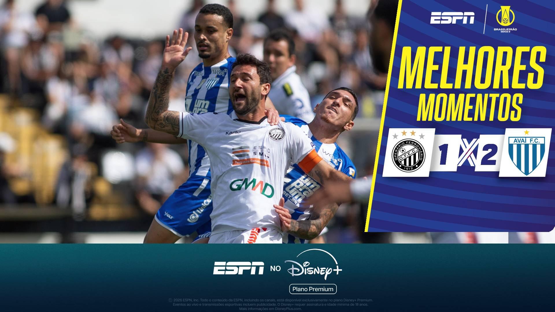 Avaí busca virada contra o Operário em final de jogo maluco com 3 gols nos acréscimos na Série B