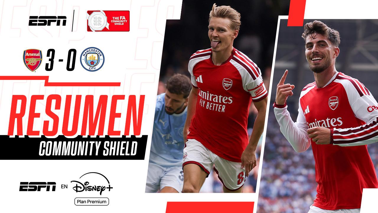 ¡Arsenal goleó al Manchester City y gritó campeón de la Community Shield!
