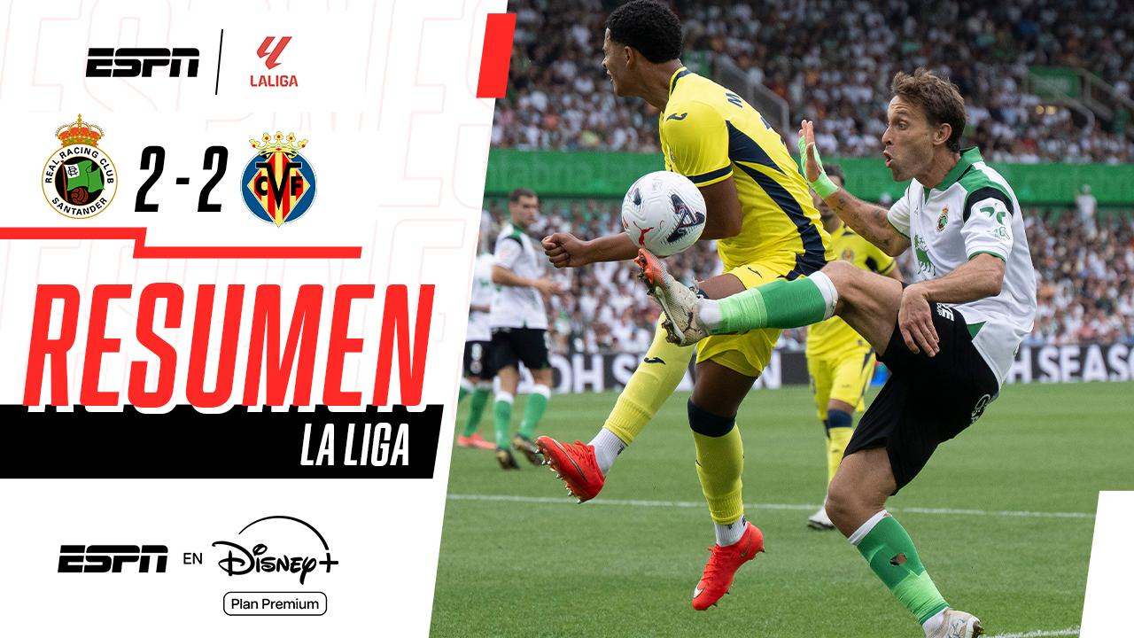 Racing Santander y Villarreal igualaron en un partidazo