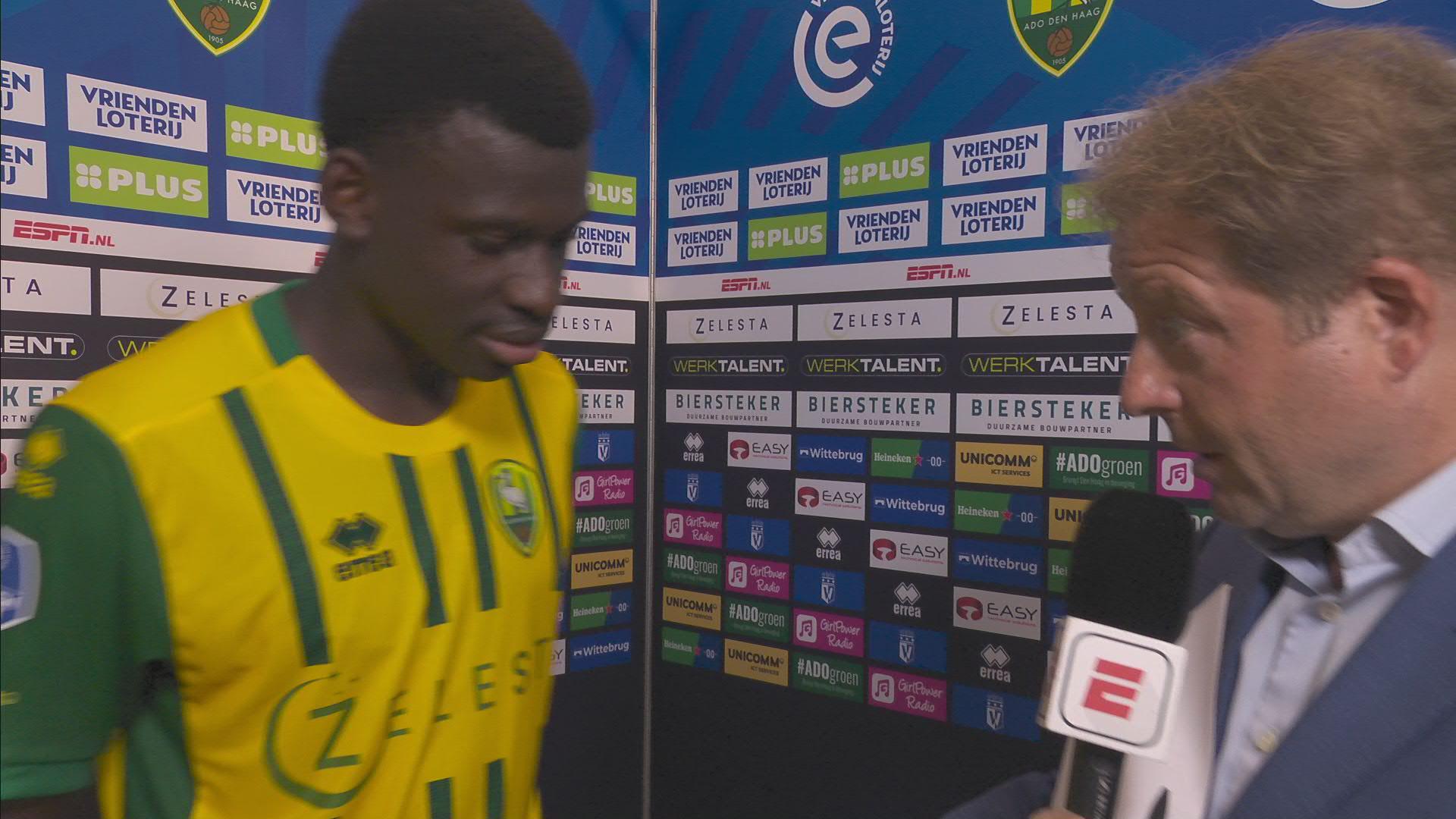 Raterink na Eredivisie-debuut: "Een halfjaar geen officiële wedstrijd gespeeld, dus ik ben blij dat dat nu weer kan"