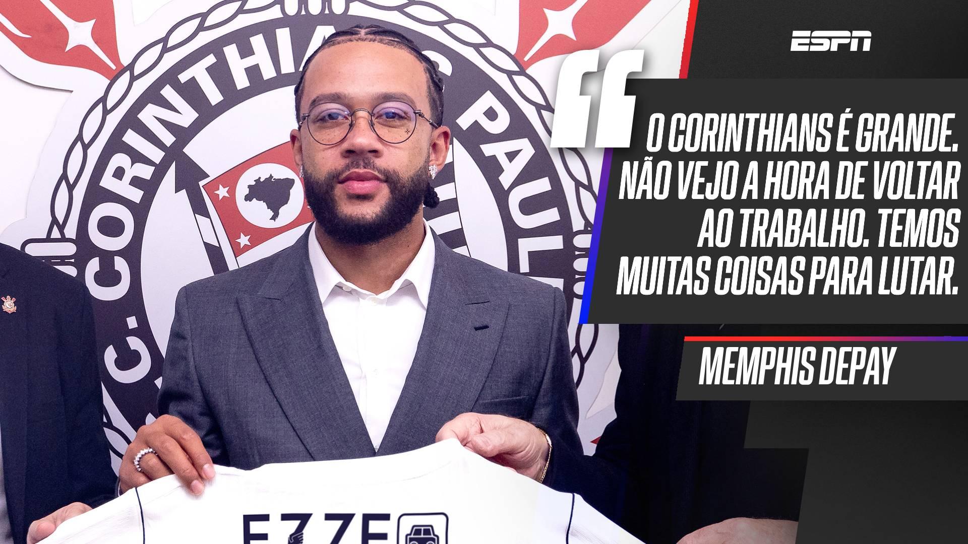 Memphis treina, fala pela primeira vez após a renovação e exalta torcida do Corinthians: 'Estão no fundo do meu coração'