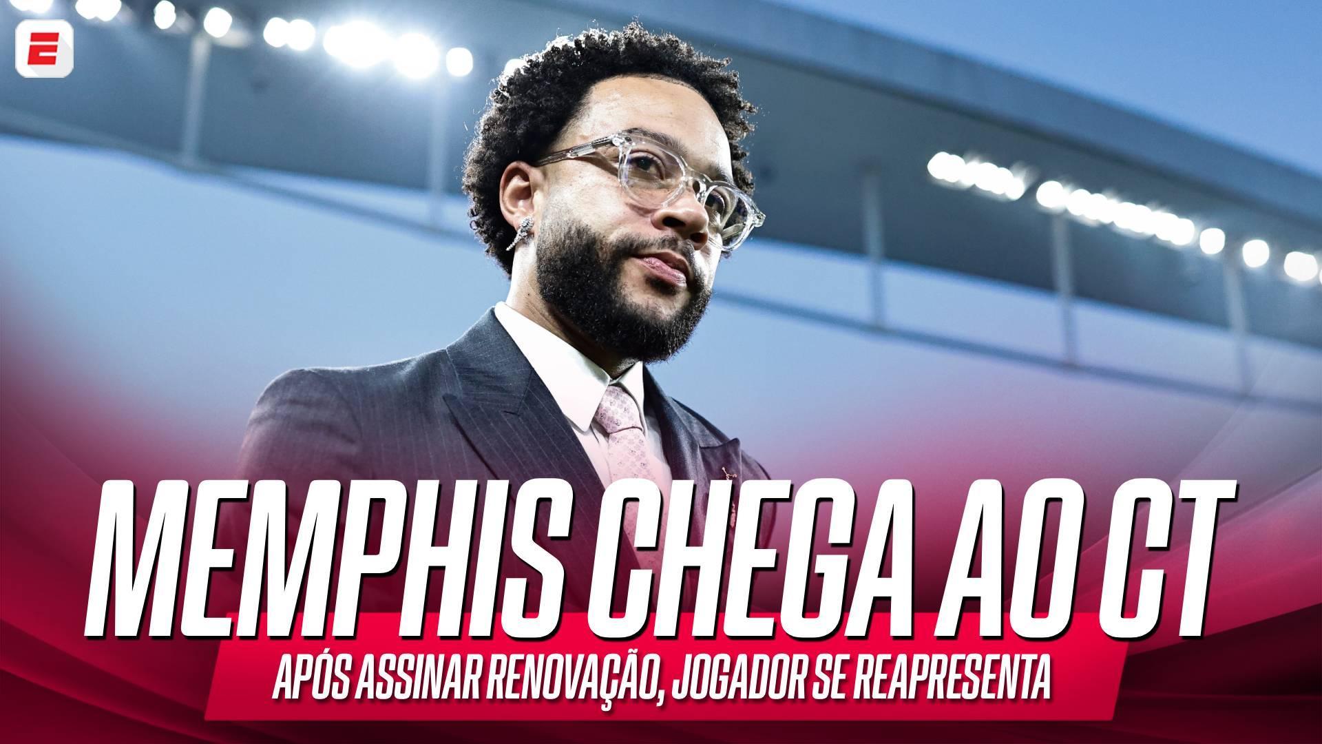 Ele chegou! Com renovação assinada, Memphis Depay chega ao CT do Corinthians