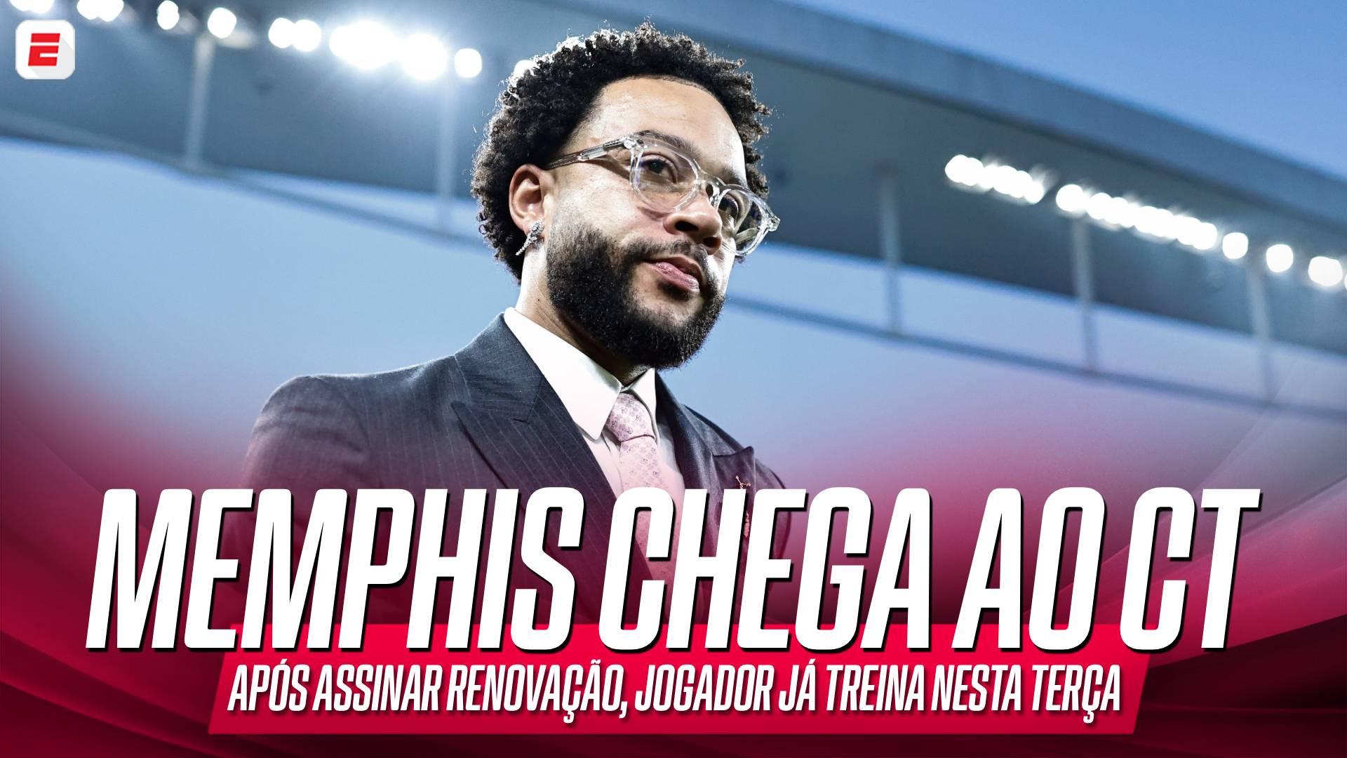 Ele chegou! Com renovação assinada, Memphis Depay chega ao CT do Corinthians