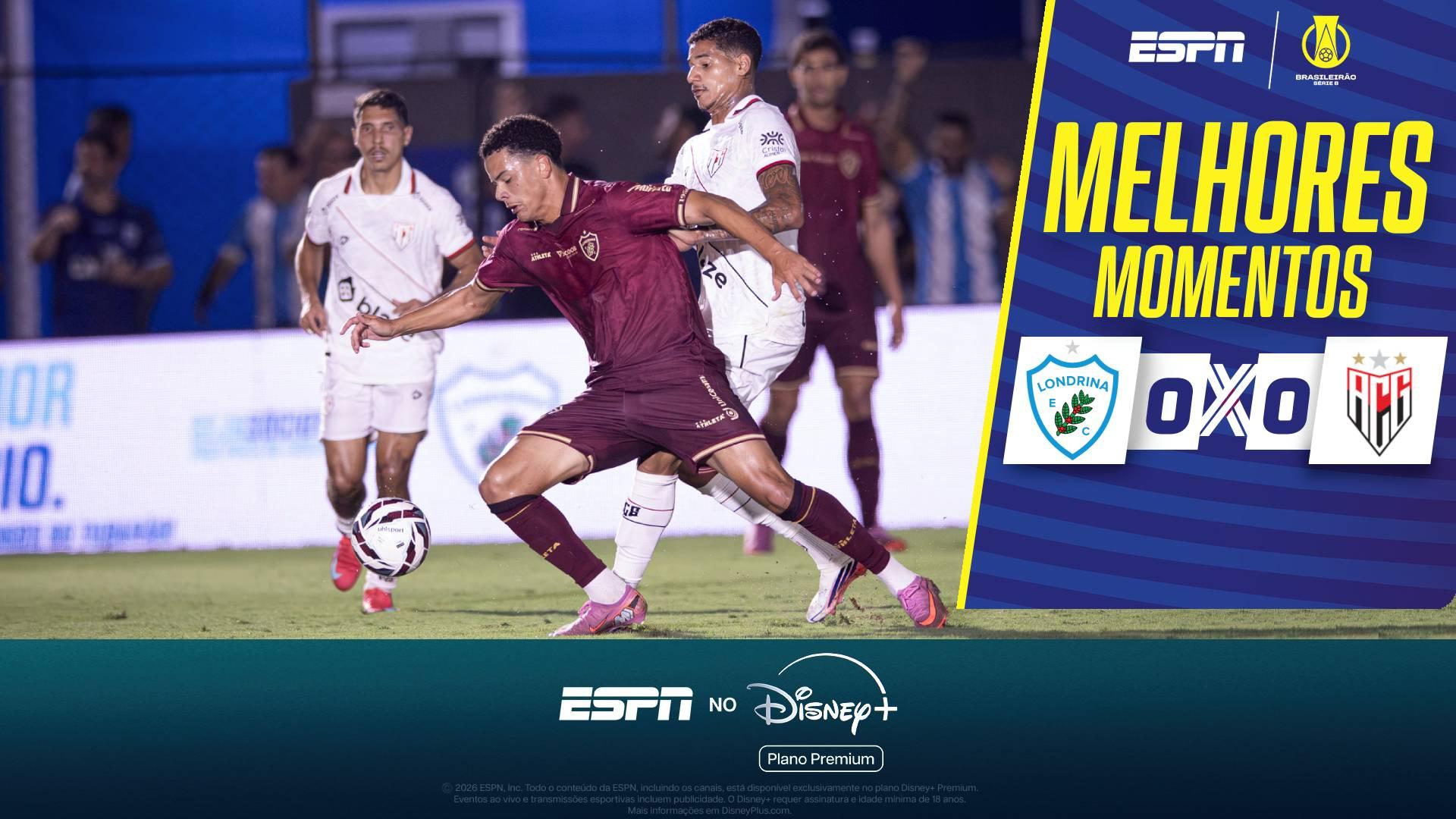 Londrina e Atlético-GO empatam sem gols no Estádio do Café pela Série B; VEJA os melhores momentos