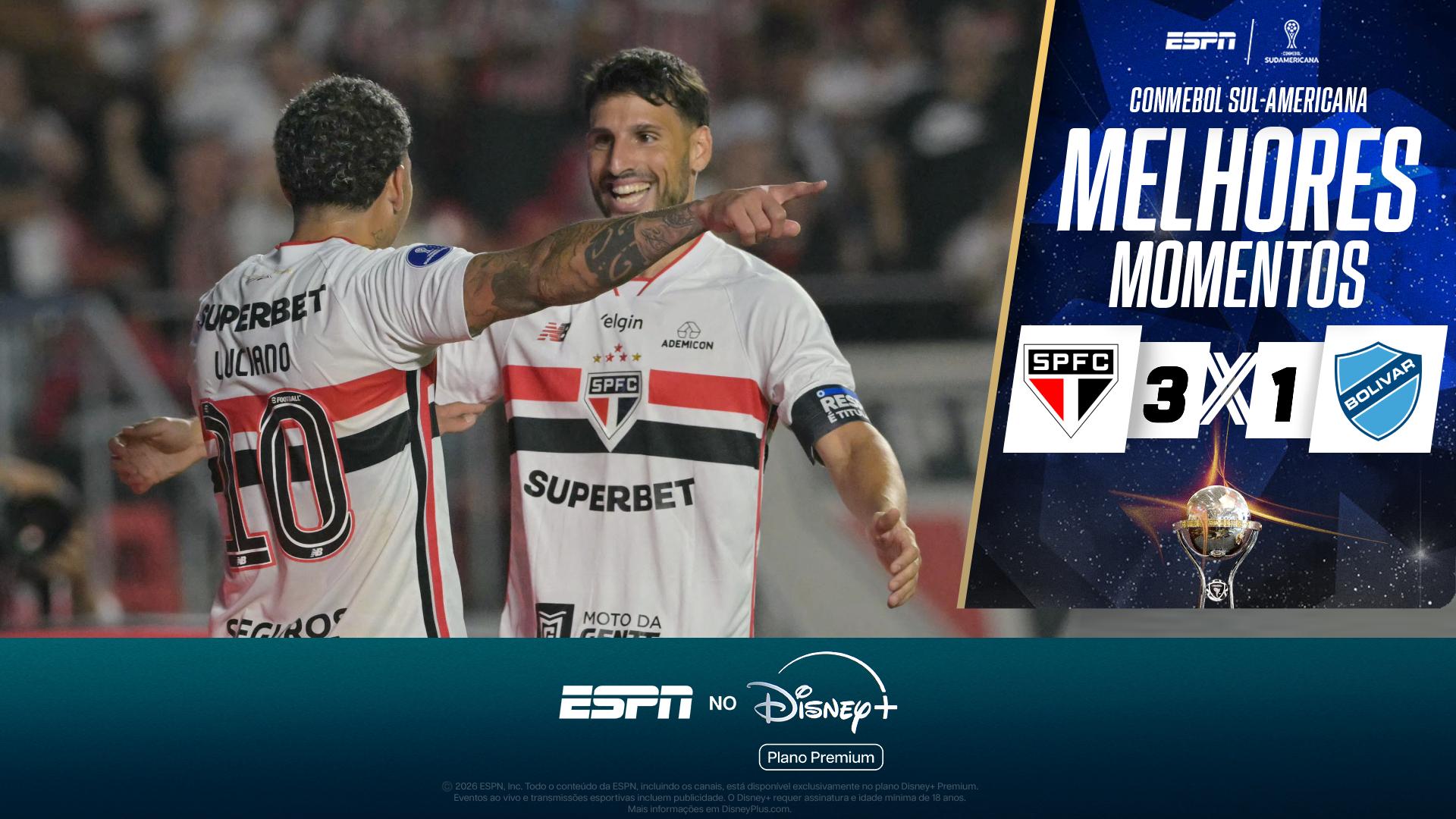 São Paulo passa susto, mas vence o Bolívar e enfrenta o Boca nas quartas da Sul-Americana; VEJA como foi