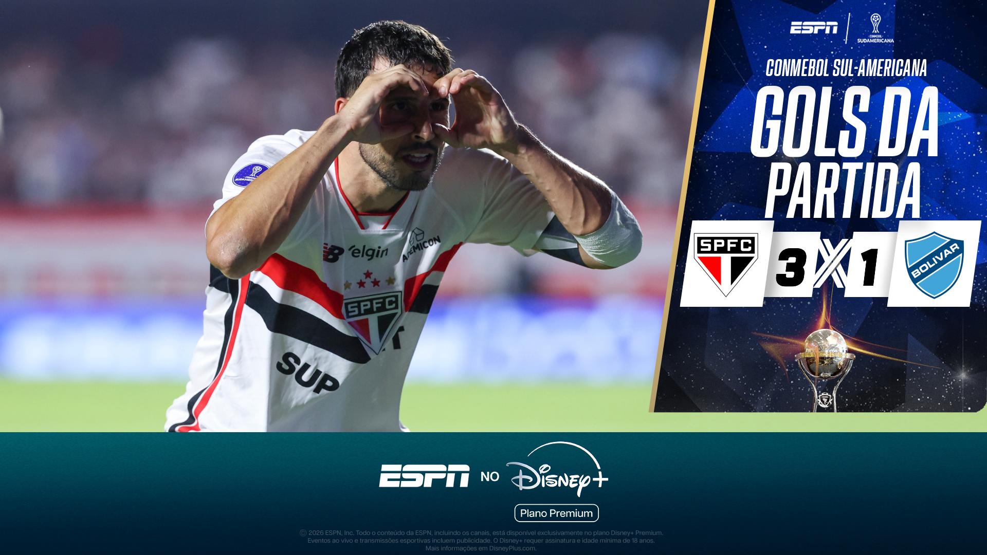 São Paulo 3 x 1 Bolívar: os gols da classificação do Tricolor na Sul-Americana; VEJA