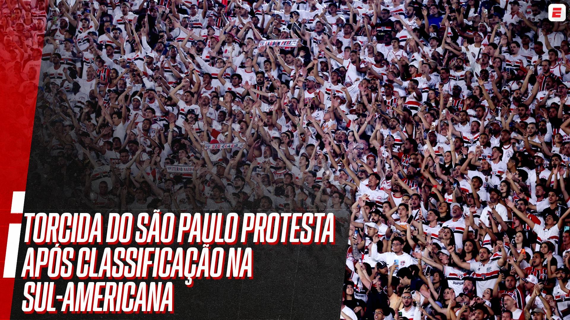 Após classificação contra o Bolívar, torcida do São Paulo protesta no Morumbis: 'Não é mole não, Brasileirão virou obrigação'