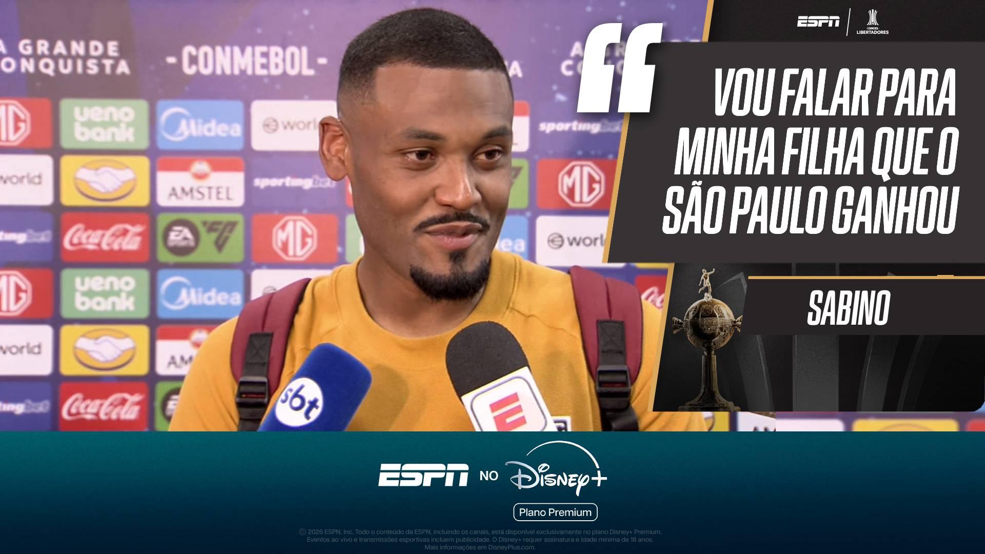 Sabino comemora gol e homenageia filha após vitória: 'Ela me perguntava, e eu dizia que São Paulo empatou, hoje...'