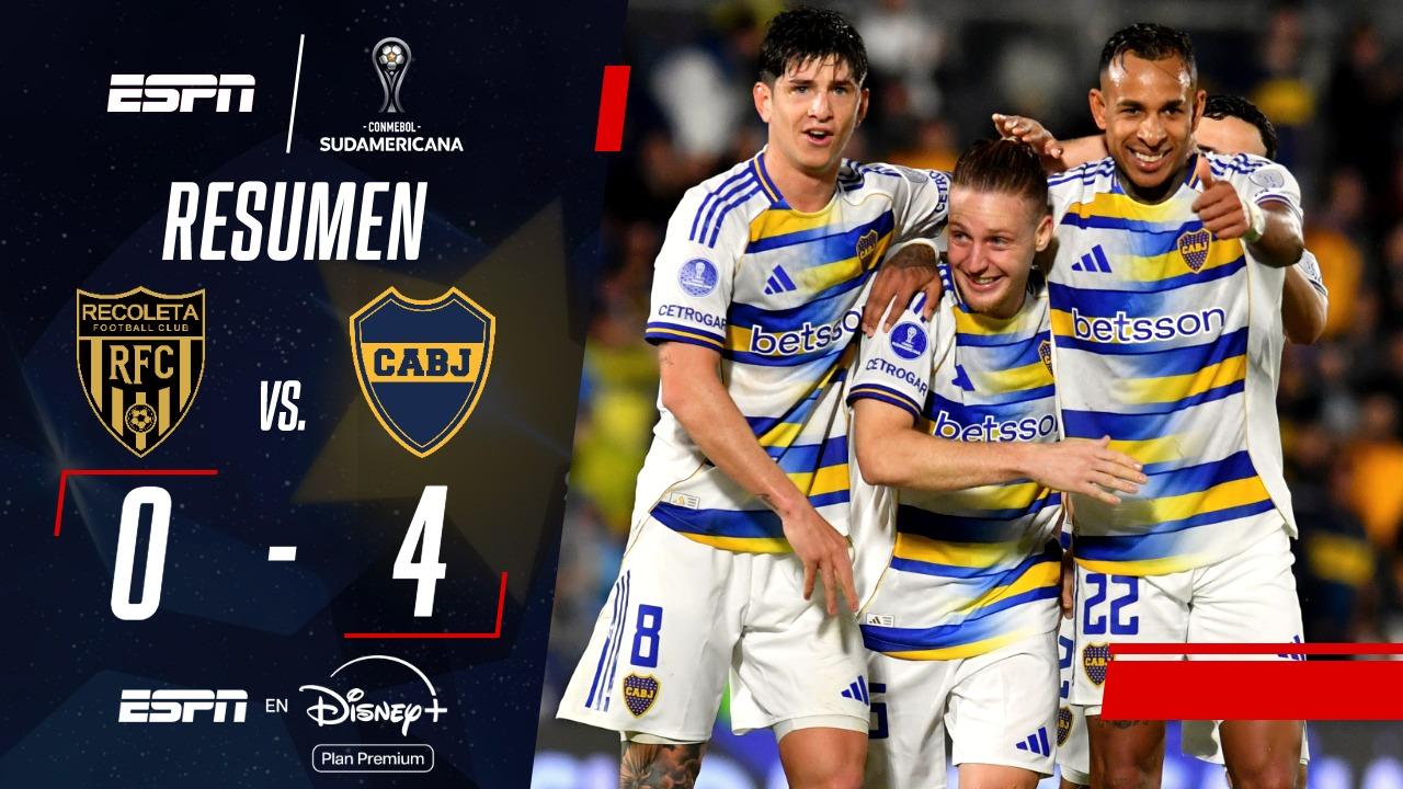 ¡Boca goleó ante Recoleta y se metió en los cuartos de la Sudamericana!