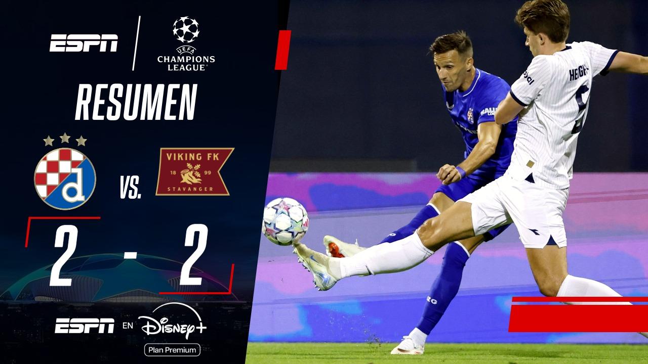 Todo abierto para la vuelta: Dinamo Zagreb y Viking igualaron 2-2