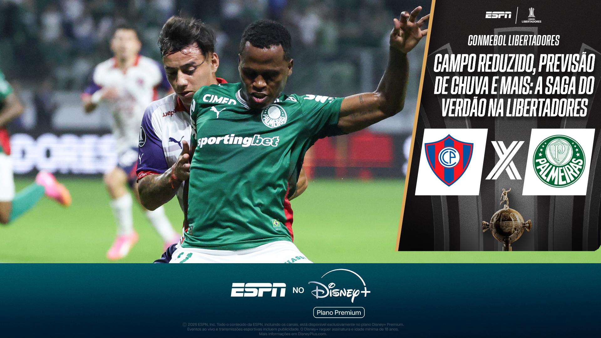 Gramado reduzido, previsão de chuva e mais: Palmeiras enfrenta 'saga' contra o Cerro na Libertadores