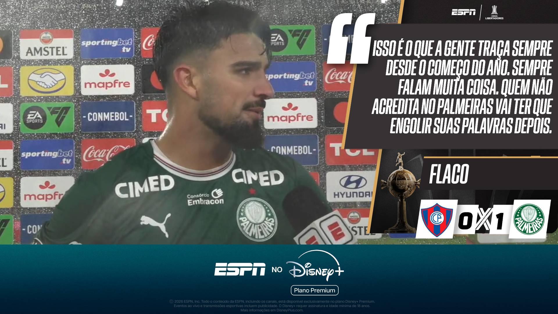 Flaco López exalta classificação na Libertadores e dispara: 'Quem não acredita no Palmeiras vai ter que engolir suas palavras depois'