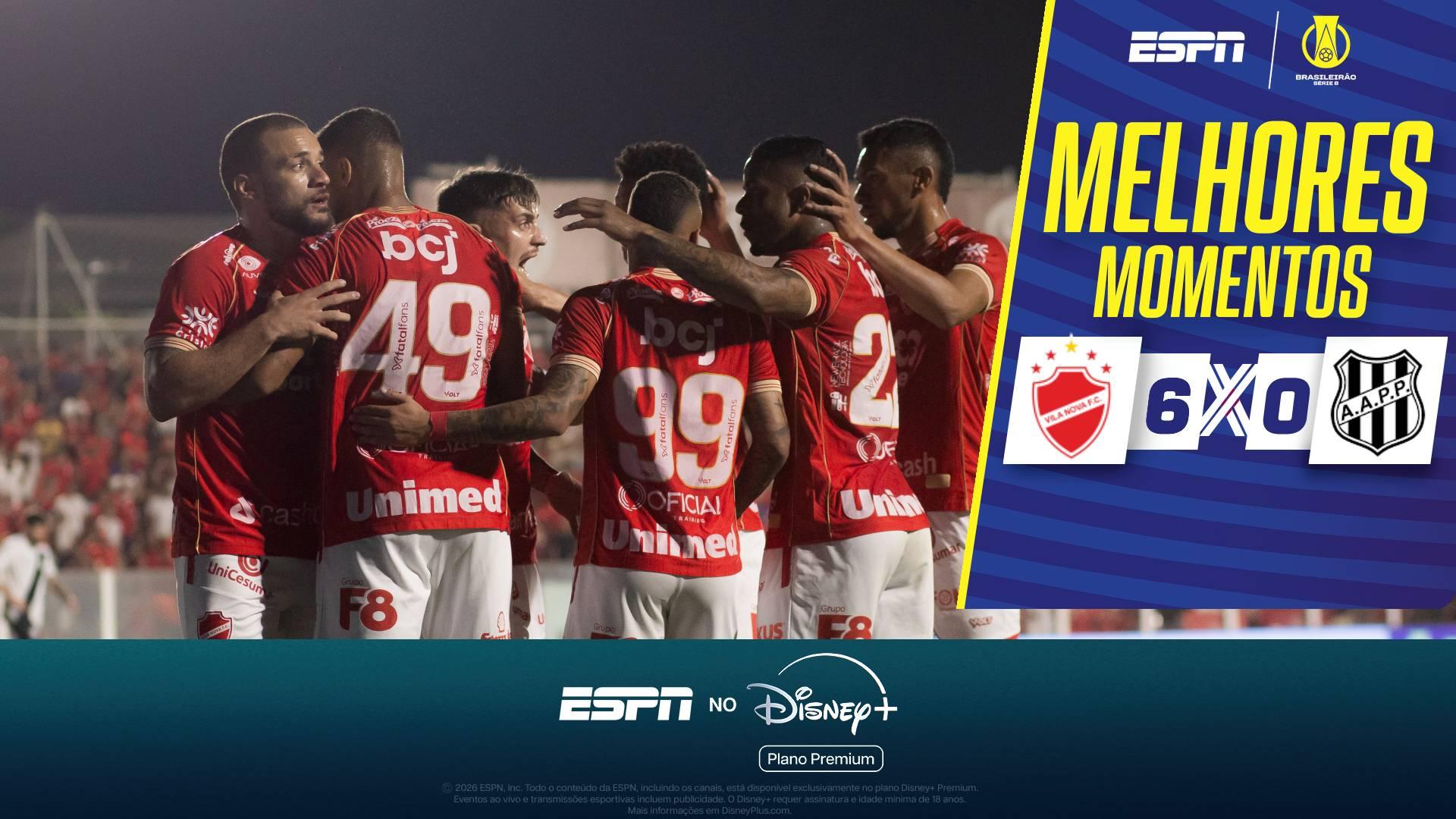Vila Nova 'passa por cima' da Ponte Preta, aplica goleada histórica e segue na cola dos líderes na Série B; veja como foi