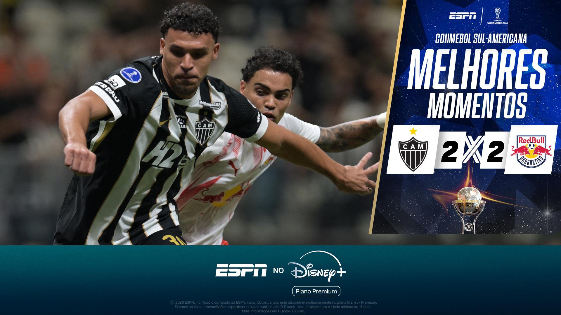 Atlético-MG busca empate nos acréscimos contra o Red Bull Bragantino e se classifica na Sul-Americana; VEJa os melhores momentos