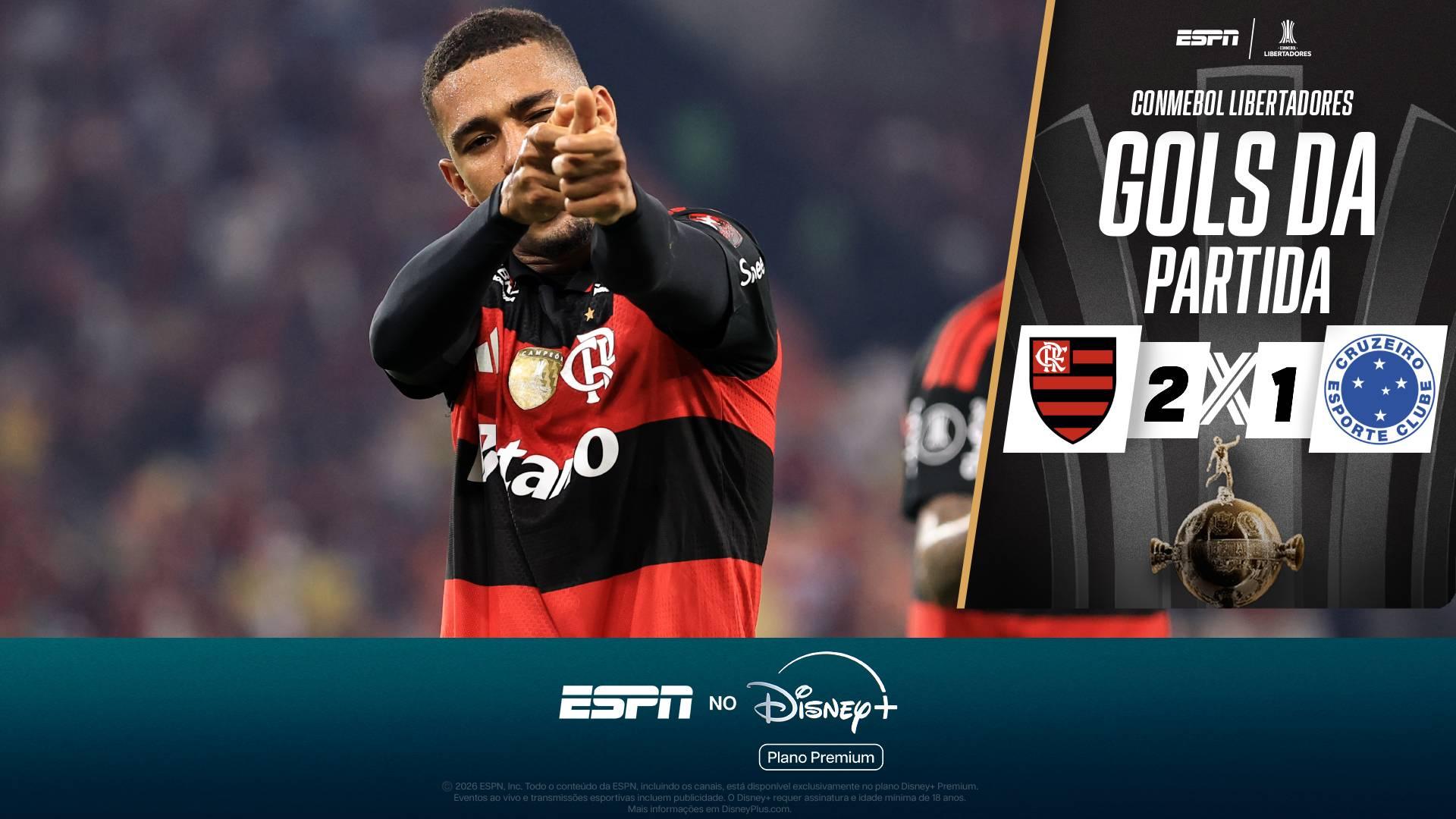 Flamengo 2 x 1 Cruzeiro! Os melhores ângulos dos gols de Arrascaeta, Romero e Samuel Lino na Libertadores