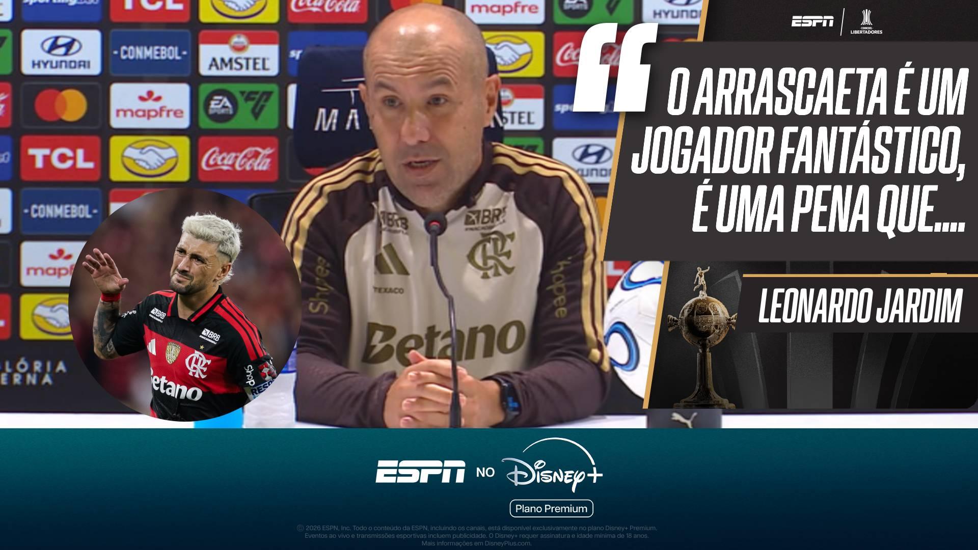 Técnico do Flamengo elogia Arrascaeta após classificação na Libertadores: 'Jogador fantástico, é uma pena que...'