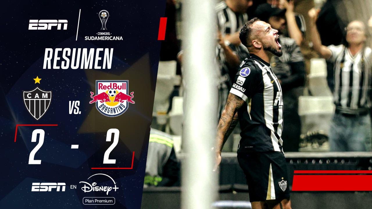 Atlético Mineiro lo empató sobre el final y eliminó a Bragantino de la Sudamericana