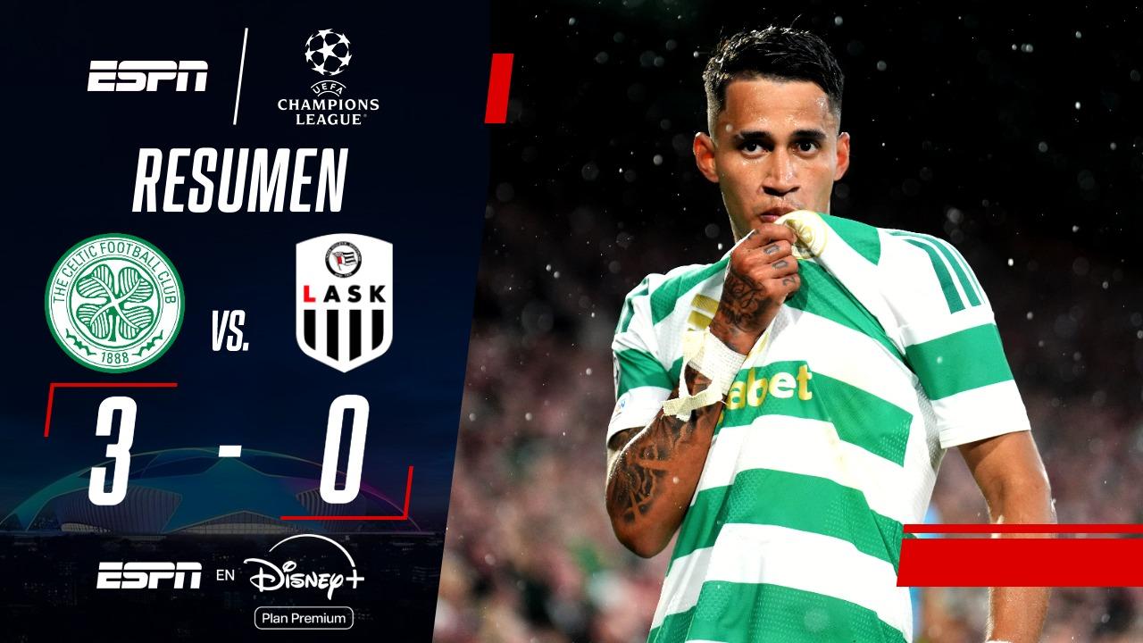 Camilo Durán la rompió y el Celtic goleó ante LASK Linz en la ida de los Playoffs de la Champions
