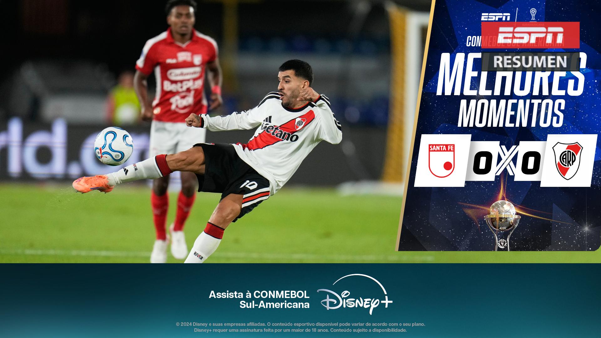 Santa Fe 0 x 0 River Plate na CONMEBOL Sul-Americana: veja os melhores momentos