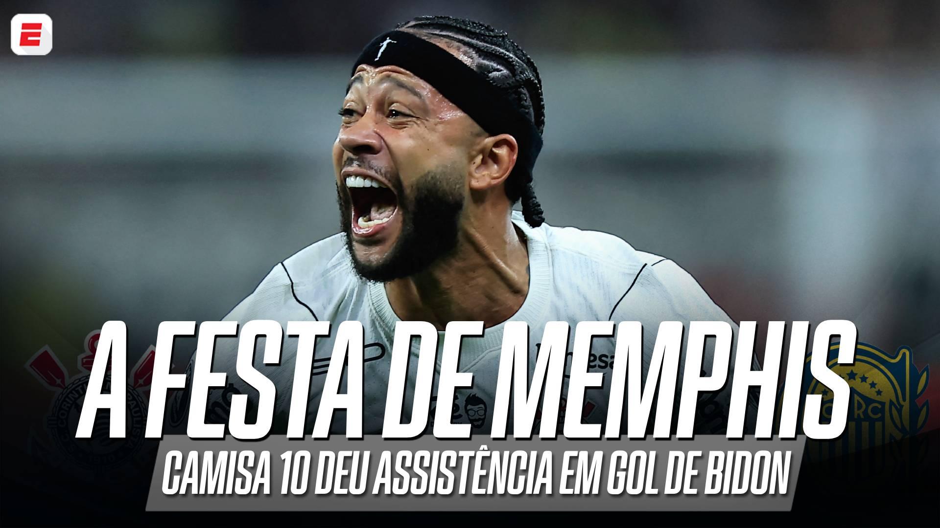 ÂNGULO EXCLUSIVO: a câmera da ESPN em Memphis Depay na classificação do Corinthians contra o Rosario na Liibertadores
