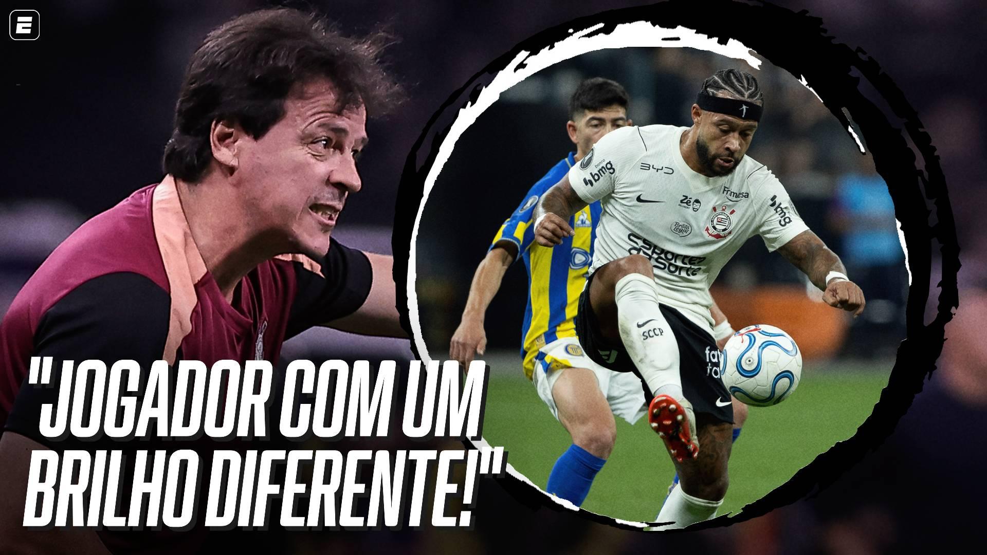 Diniz se derrete por Memphis Depay após classificação na Libertadores: 'Decisivo mais uma vez com a camisa do Corinthians'