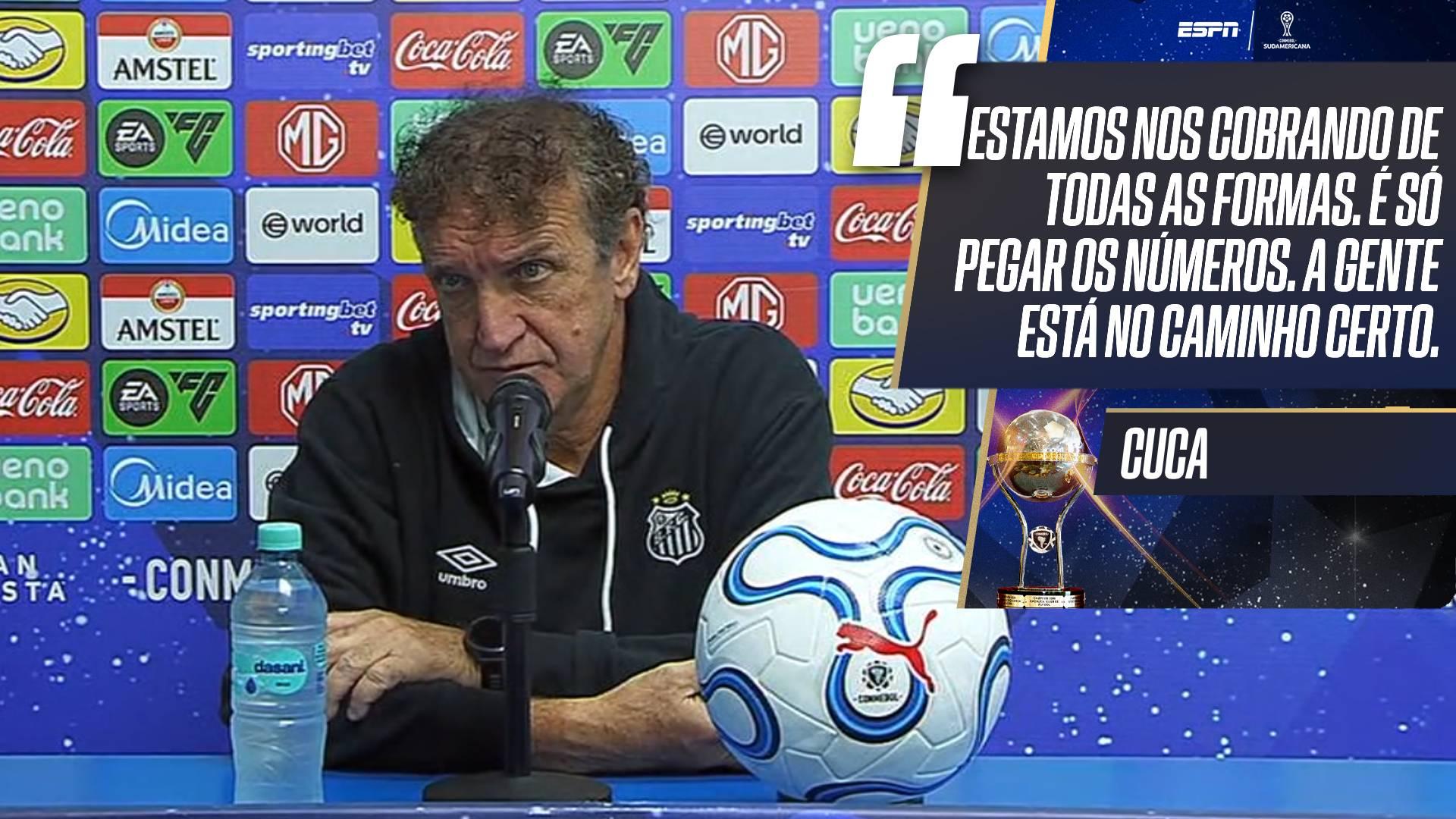 Cuca exalta força do Santos por estar vivo nas três competições: 'Ninguém tem esse aproveitamento'