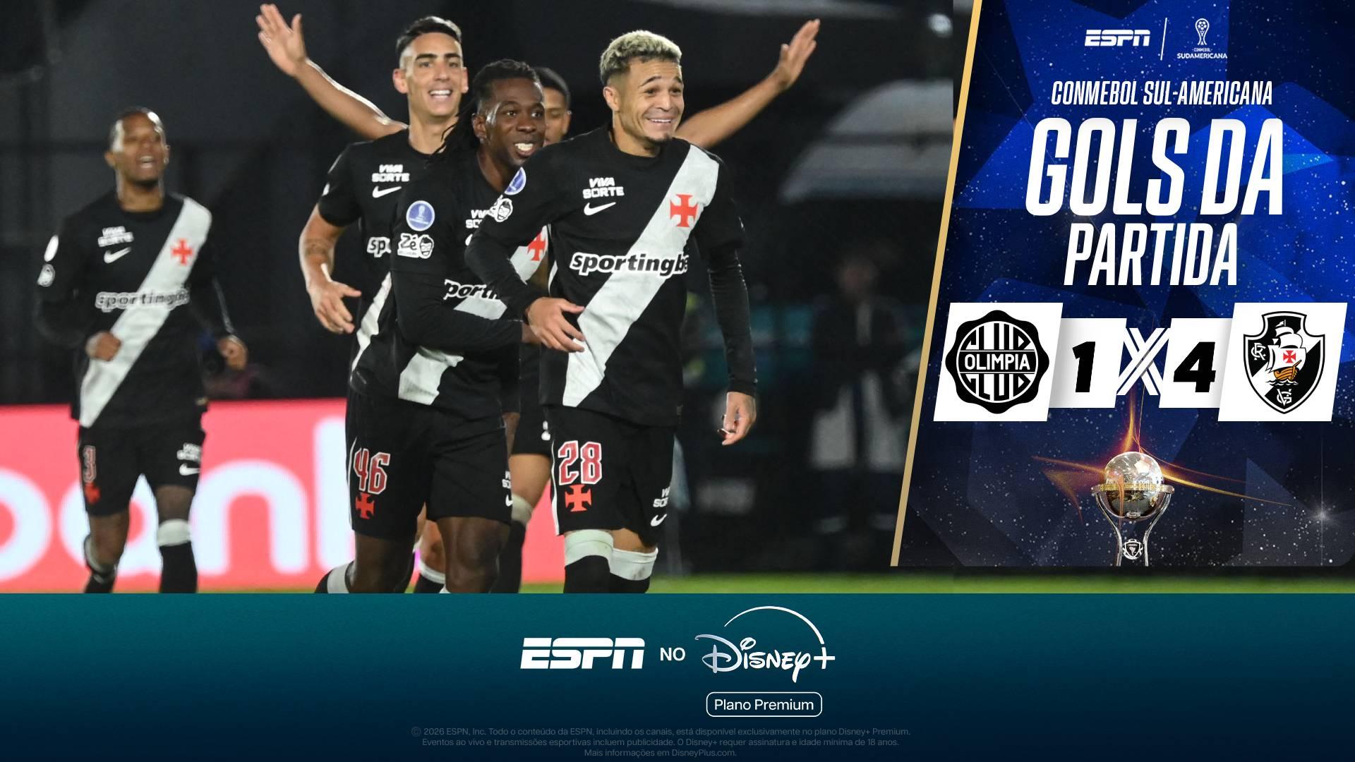 Vasco vence Olimpia de virada e se classifica na Sul-Americana! Os melhores ângulos dos gols da partida