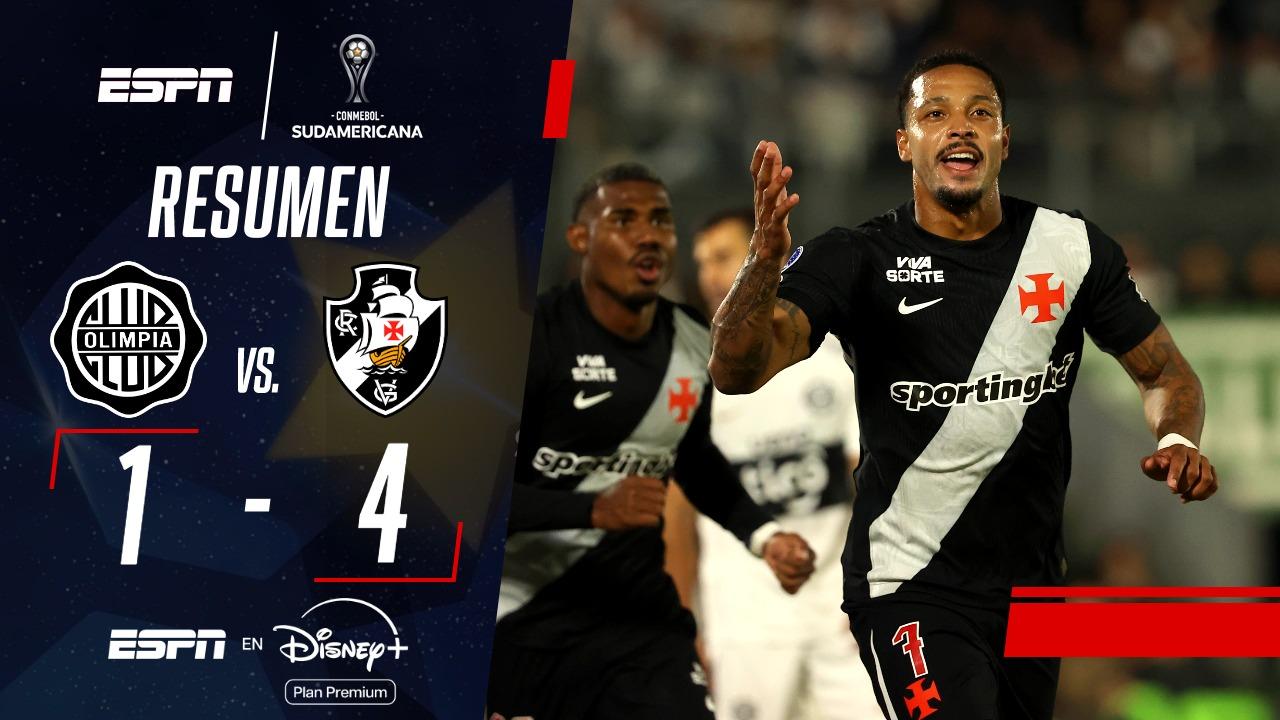 Vasco goleó a Olimpia y se metió en los cuartos de final de la Sudamericana
