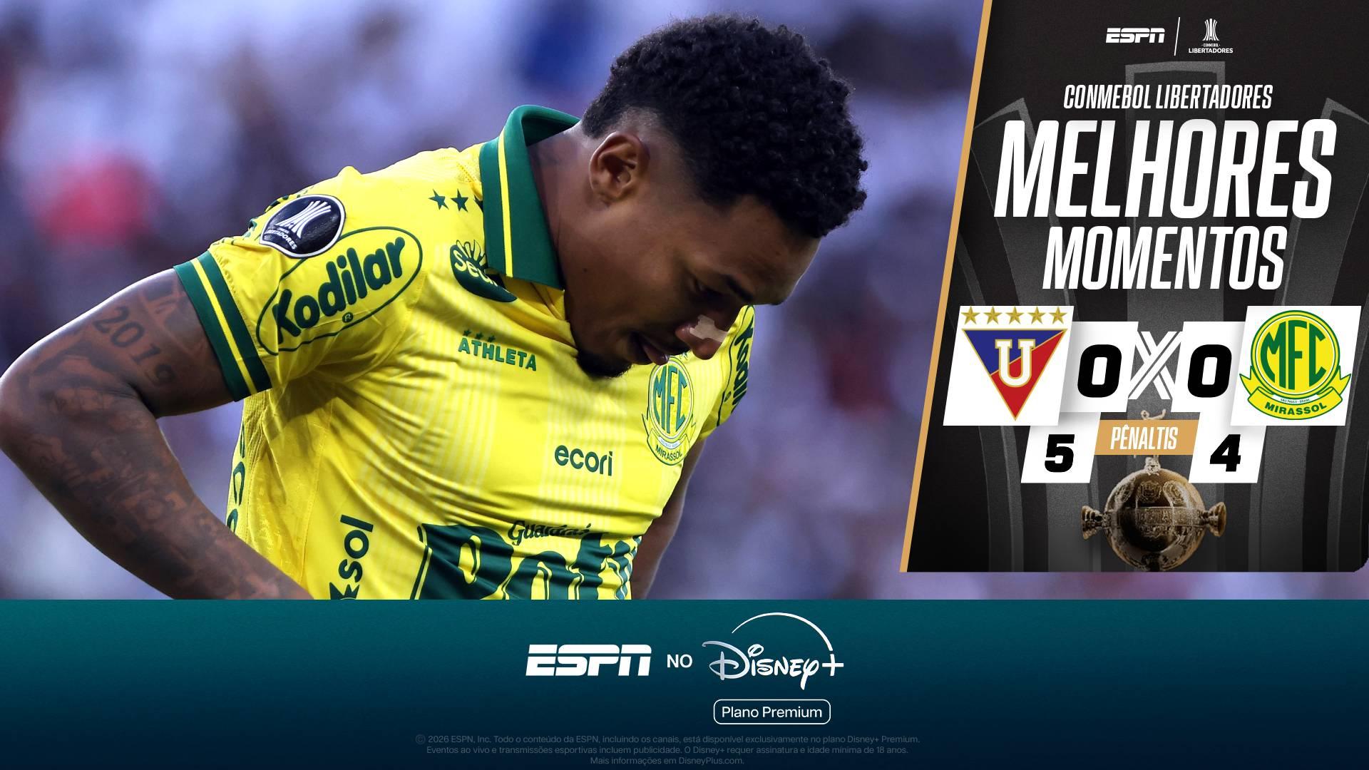 LDU sofre, mas elimina o Mirassol nos pênaltis e enfrenta o Palmeiras nas quartas da Libertadores; VEJA os melhores momentos